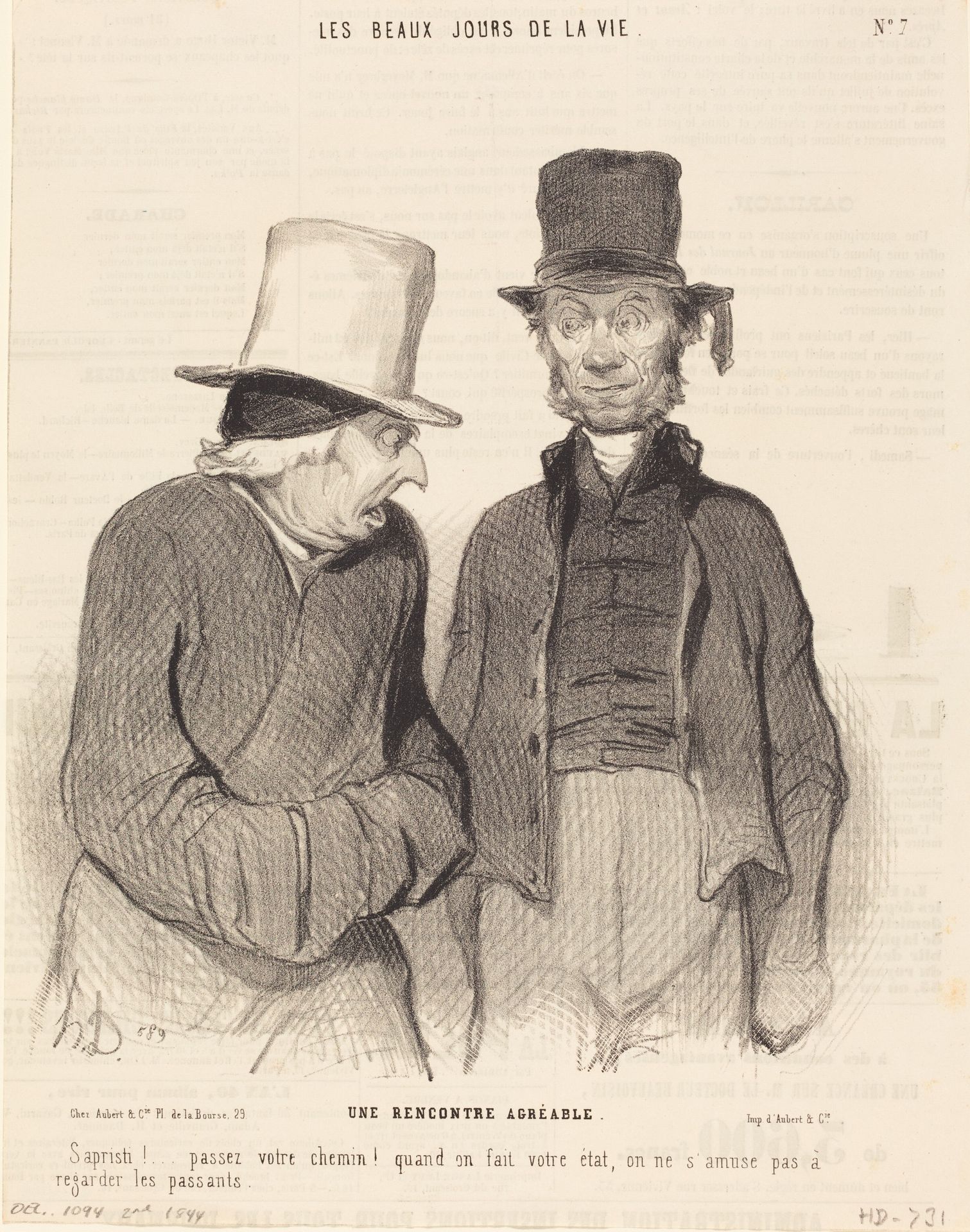 Une Rencontre agréable by Honoré Daumier