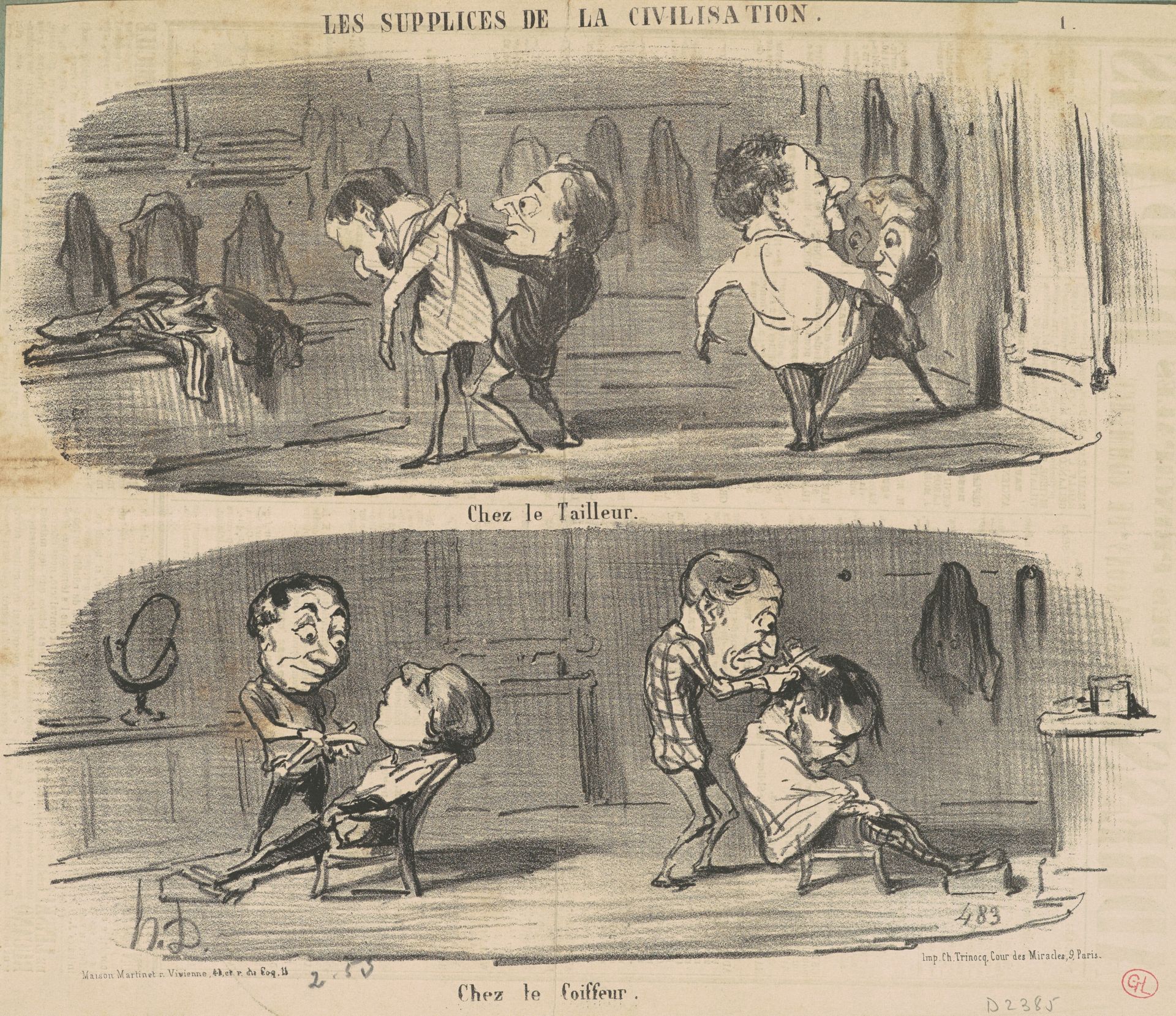 Chez le tailleur chez le coiffeur by Honoré Daumier
