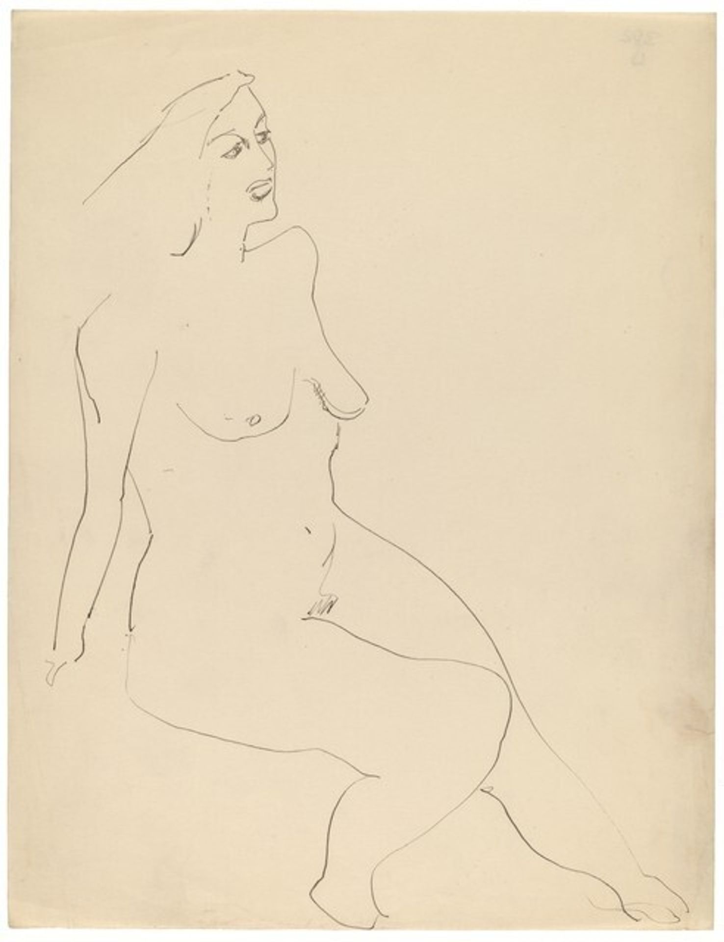 Seated Nude, Three-quarter View, Turned to the Right by Mark Rothko