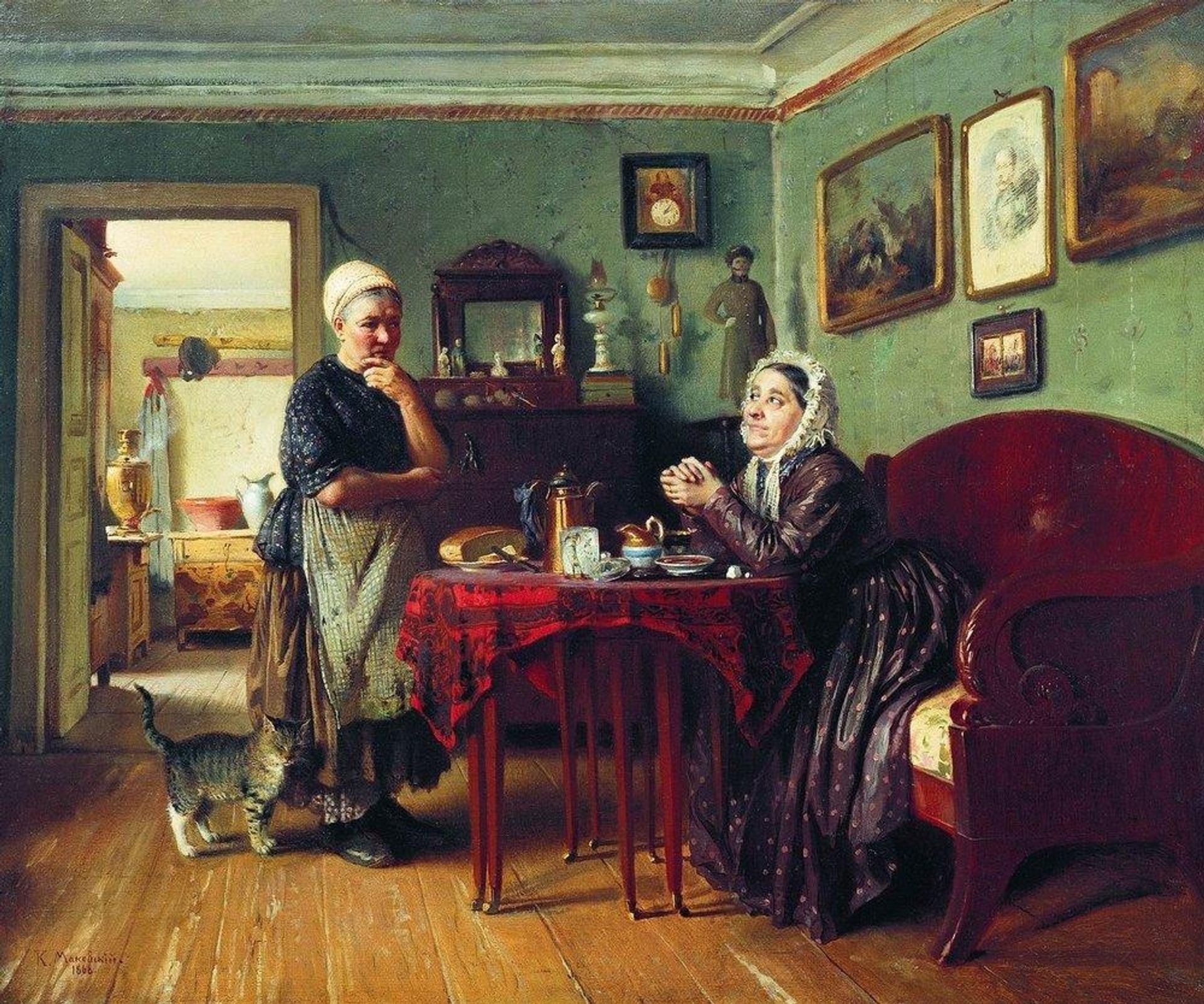 Household Conversation by Konstantin Egorovich Makovsky