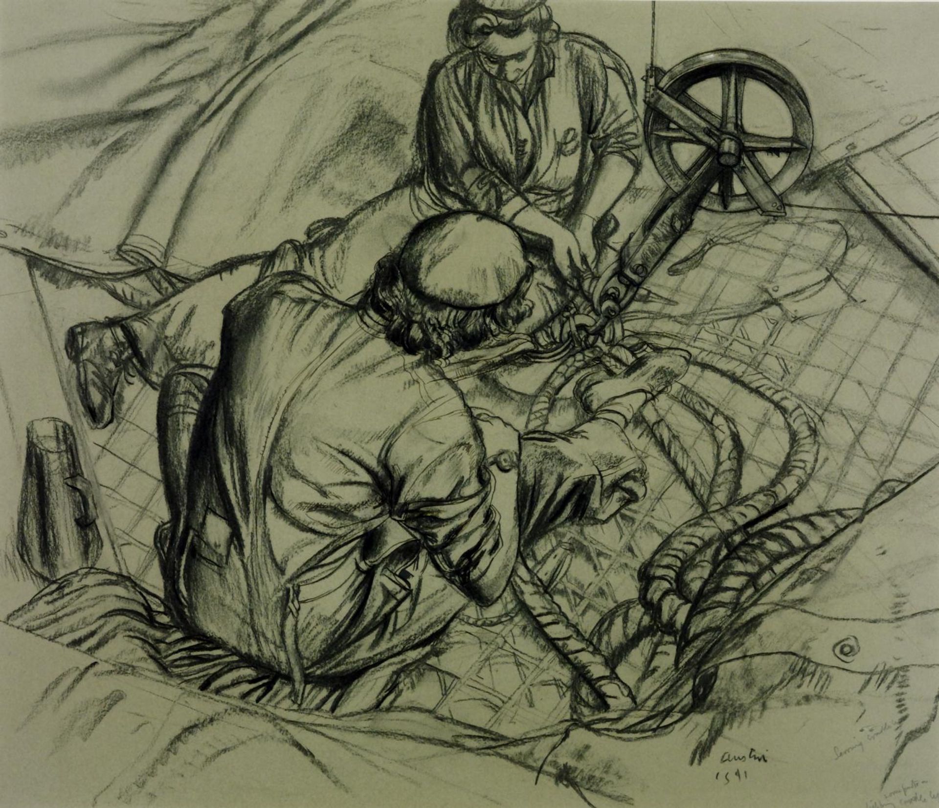 Sewing Worn Parts on Cradle Legs by Robert Austin