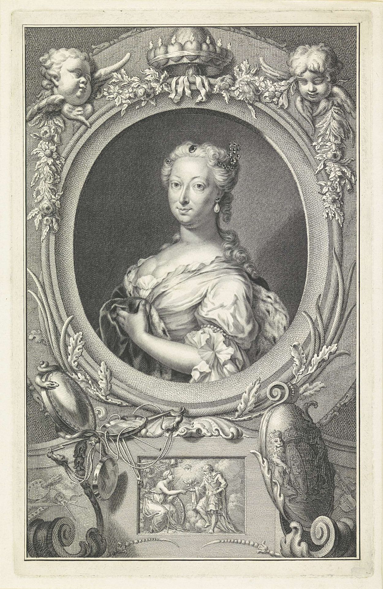 Portret van Anna van Hannover by Jacob Houbraken