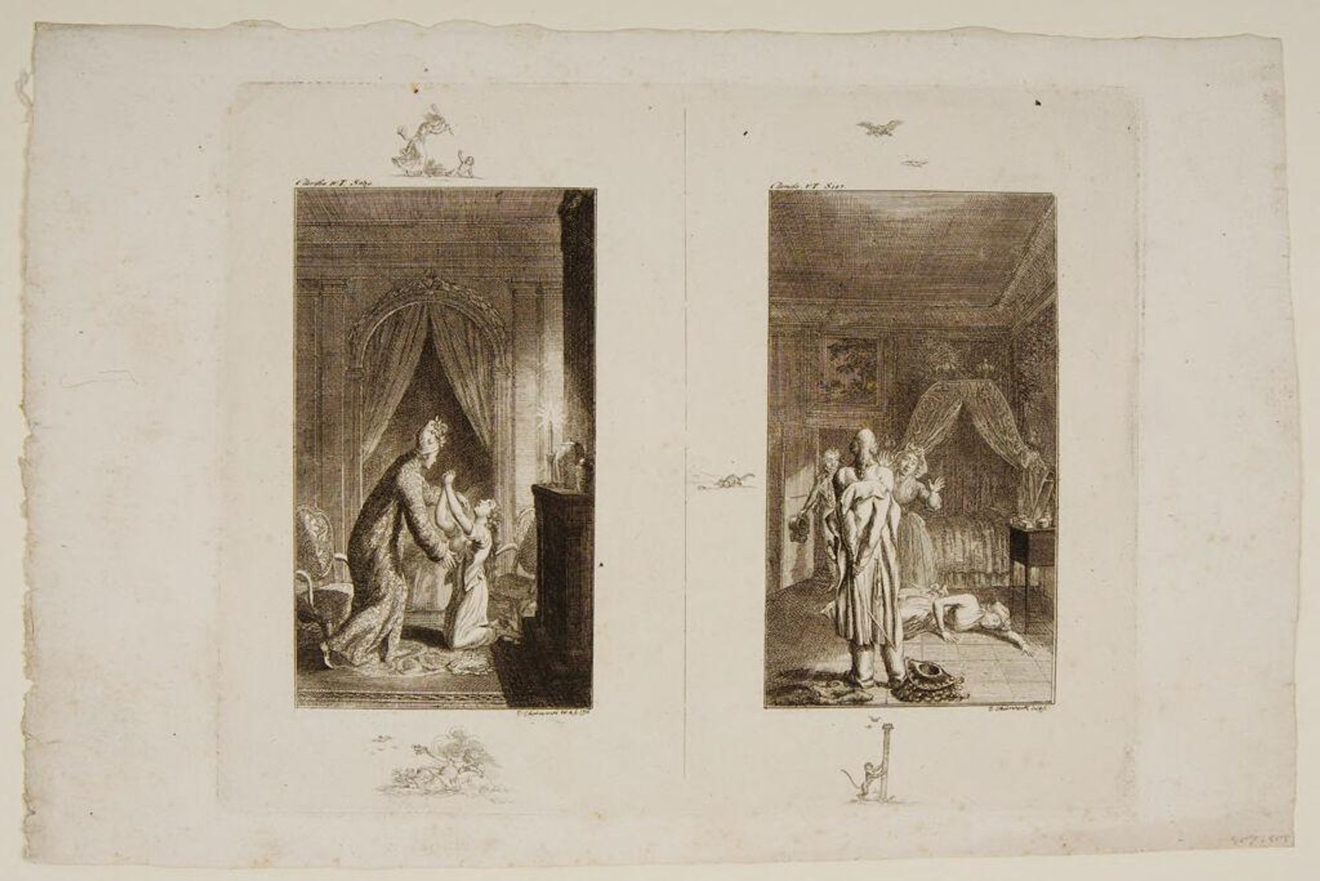 Two Scenes from "Clarissa" by Daniel Nikolaus Chodowiecki