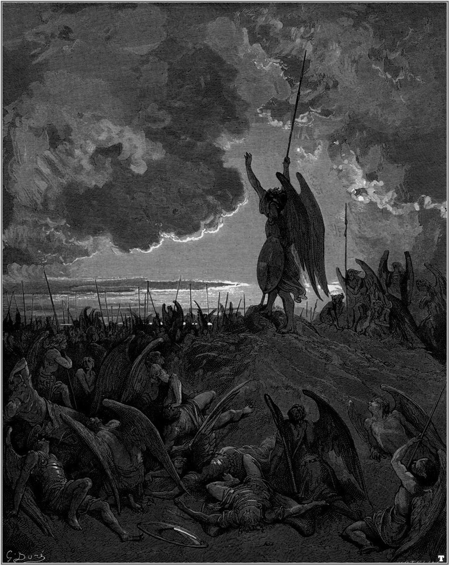 They heard, and were abashed, and up they sprung by Gustave Dore