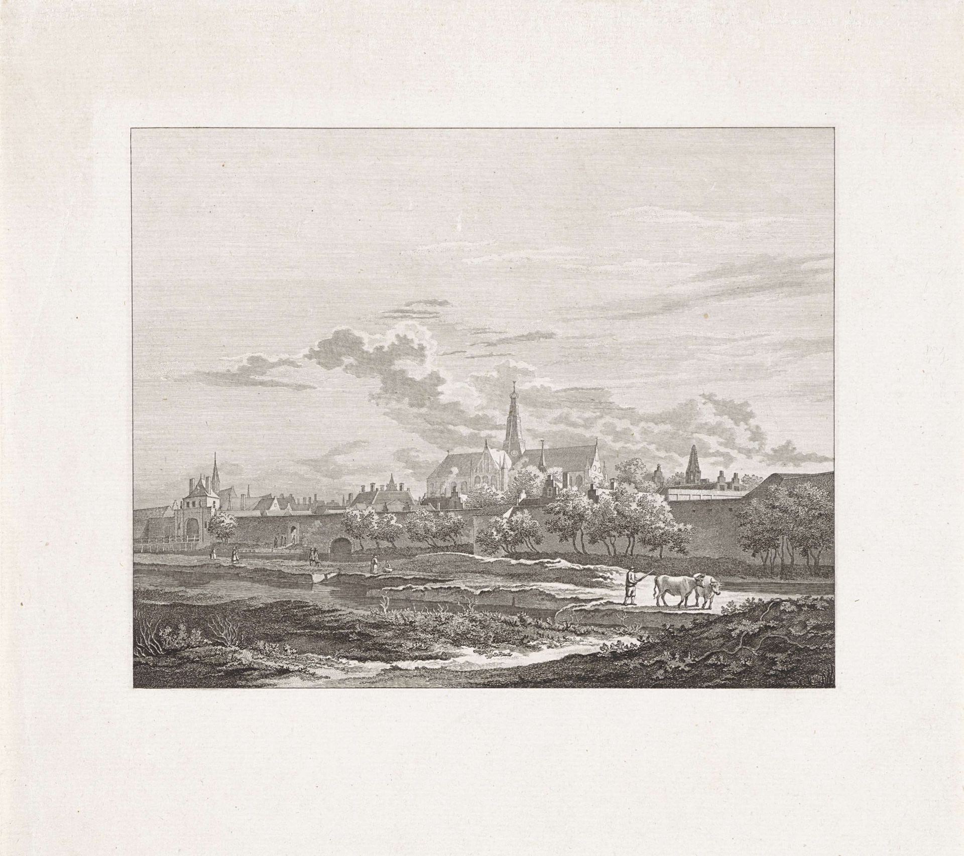 Gezicht op Haarlem met de Sint-Bavokerk en de Kruispoort by Izaak Jansz. de Wit