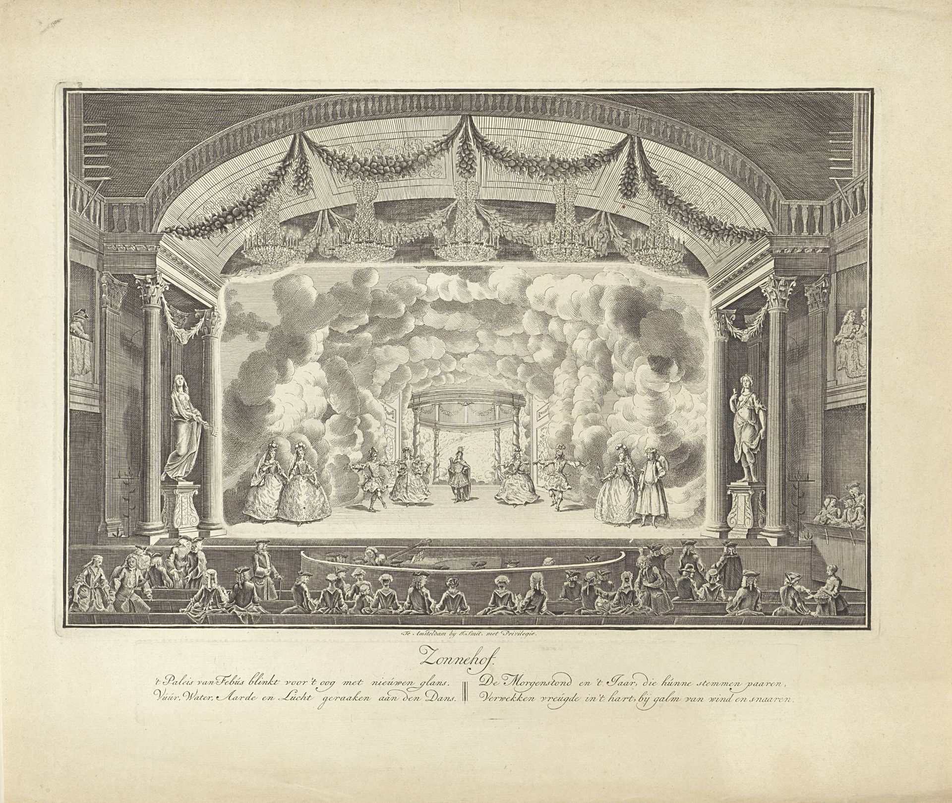 Schouwburg met toneeldecor: Zonnehof by Jan Punt