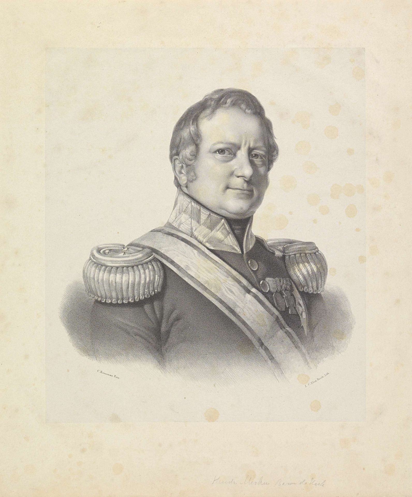 Portret van Hendrik Merkus de Kock by Isaac Cornelis Elink Sterk