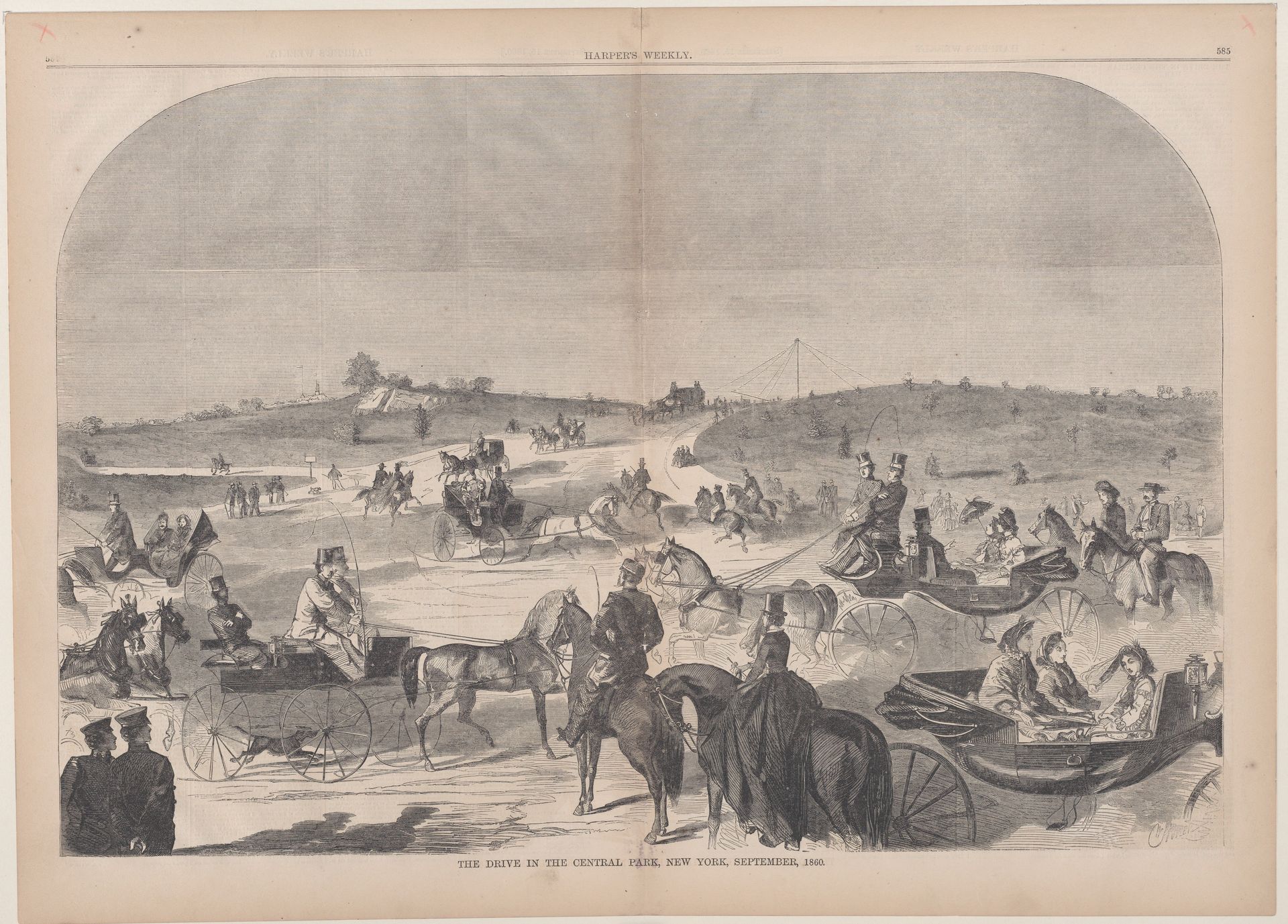 The Drive in Central Park, New York (from "Harper's Weekly," Vol. IV) by Winslow Homer