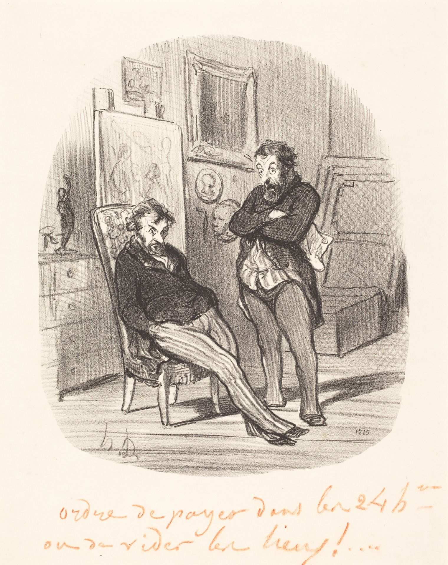 Inconvénient d'envoyer un mauvais tableau... by Honoré Daumier