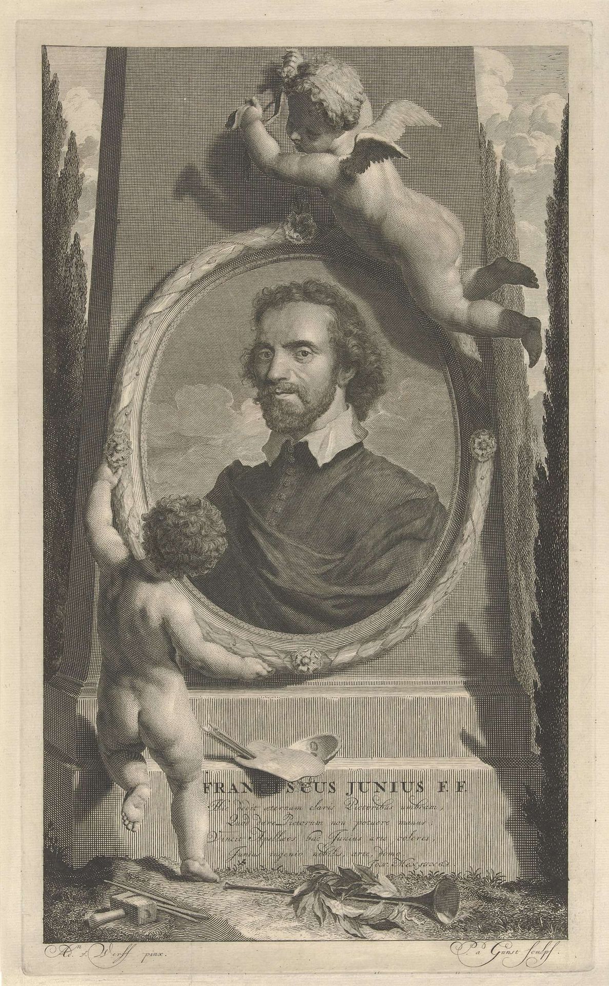 Portret van Franciscus Junius de jongere by Pieter van Gunst