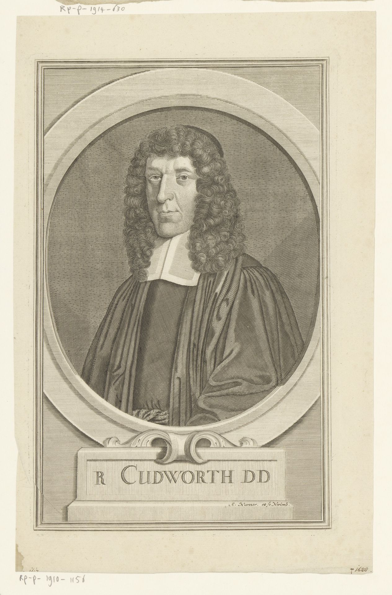 Portret van Ralph Cudworth by Andreas Nunzer