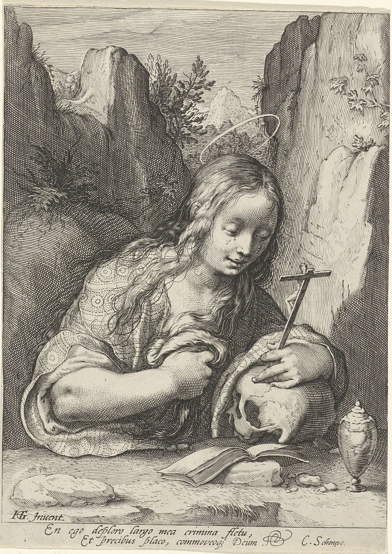 Boetvaardige Maria Magdalena by Jacob Matham