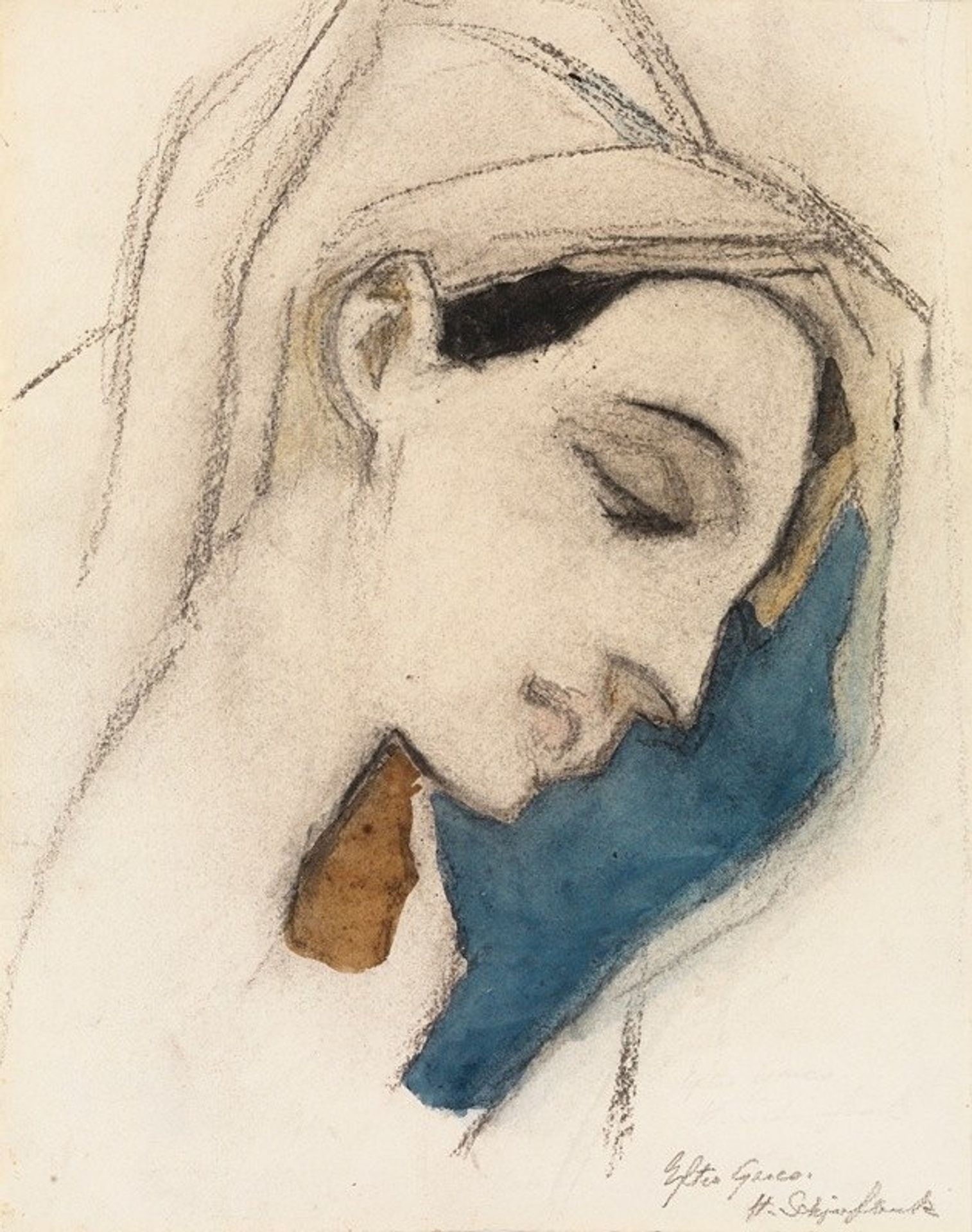 Virgin Mary, after El Greco by Helene Schjerfbeck