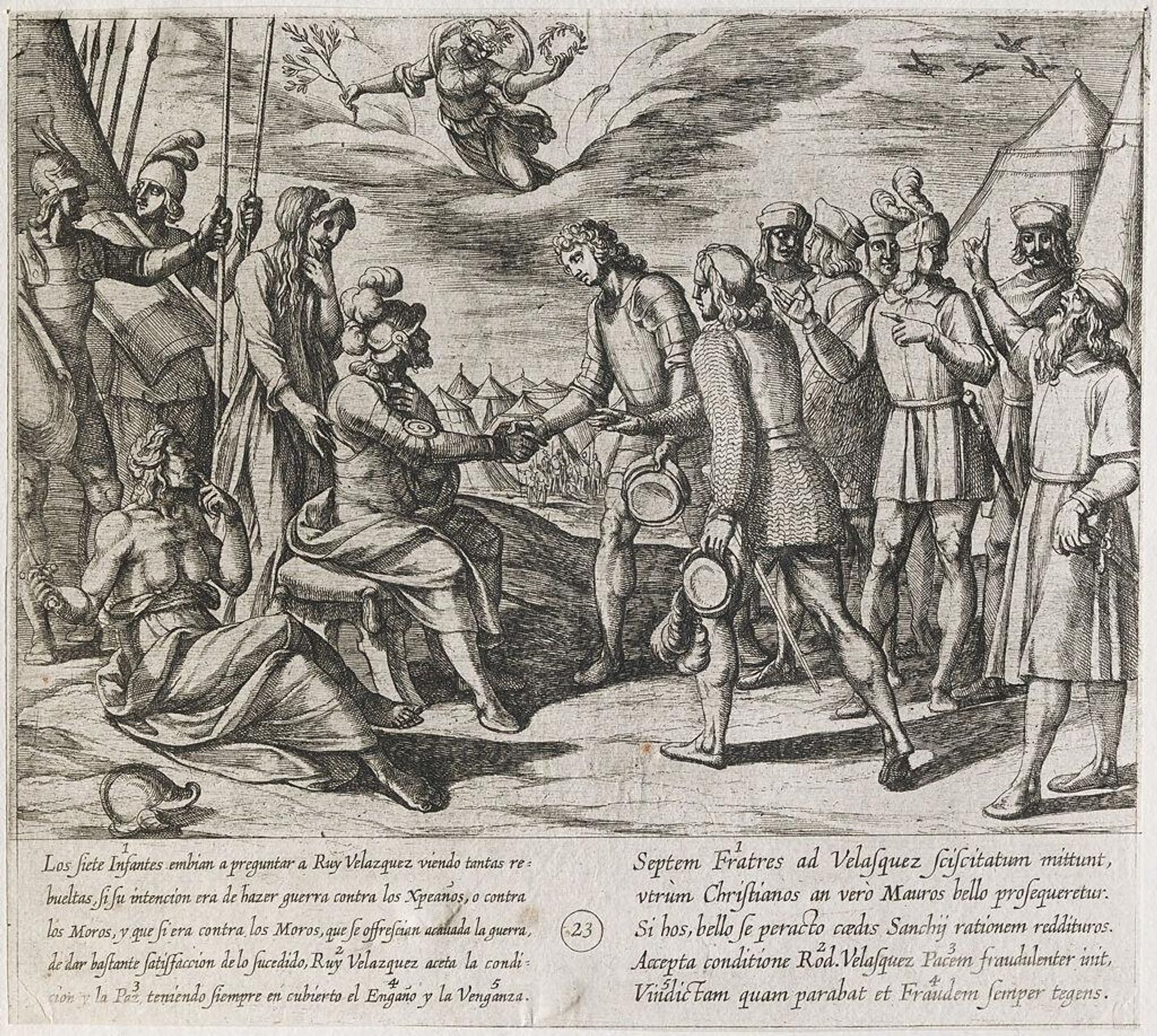 The Infantes Offer Their Assistance to Ruy Velazquez and He Falsely Makes Peace with Them by Antonio Tempesta