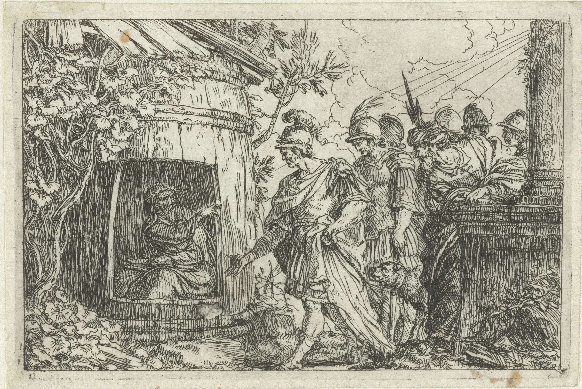 Diogenes vraagt Alexander de Grote uit de zon te gaan by Jonas Umbach