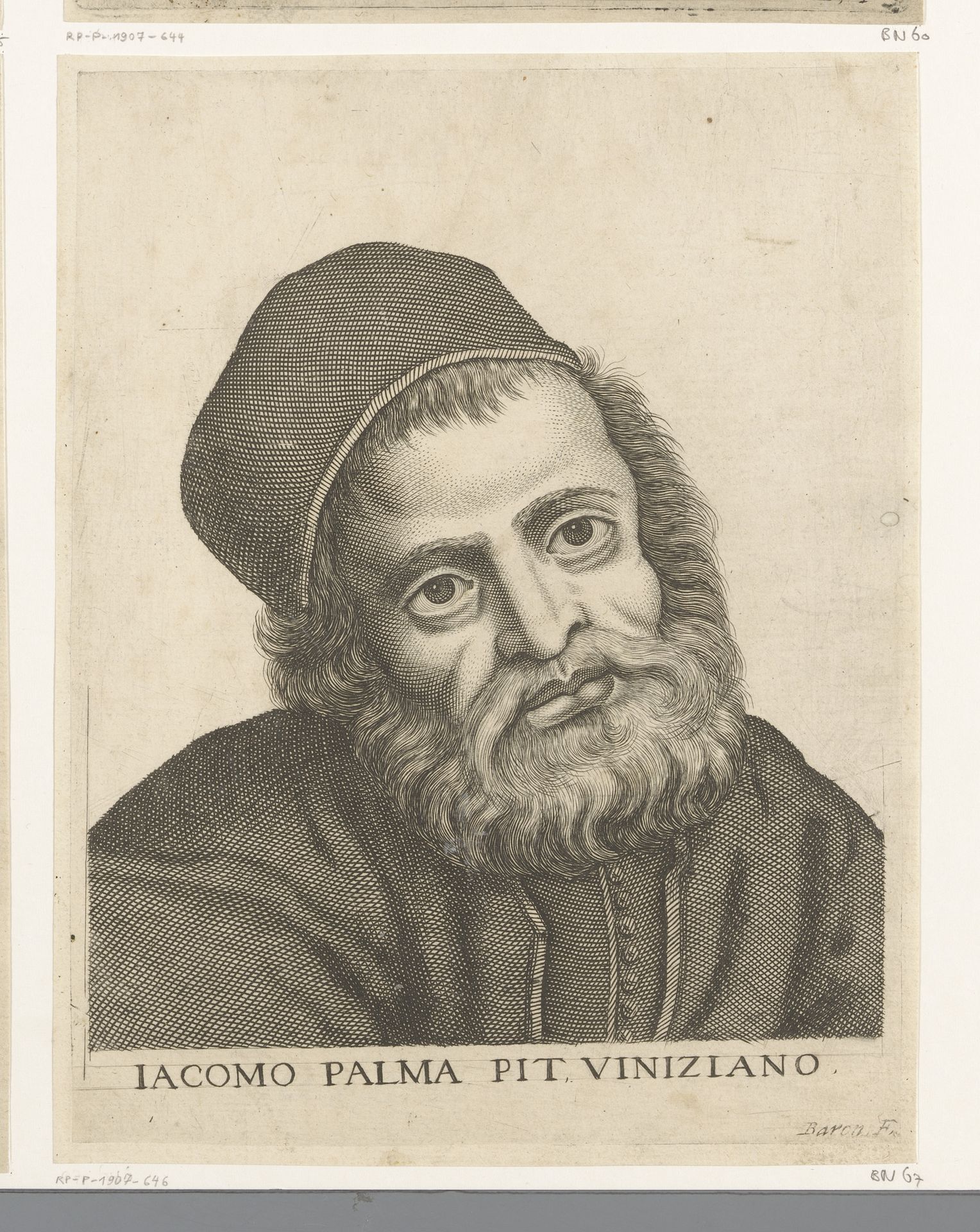Portret van Jacopo Palma il Giovane by Jean Baron