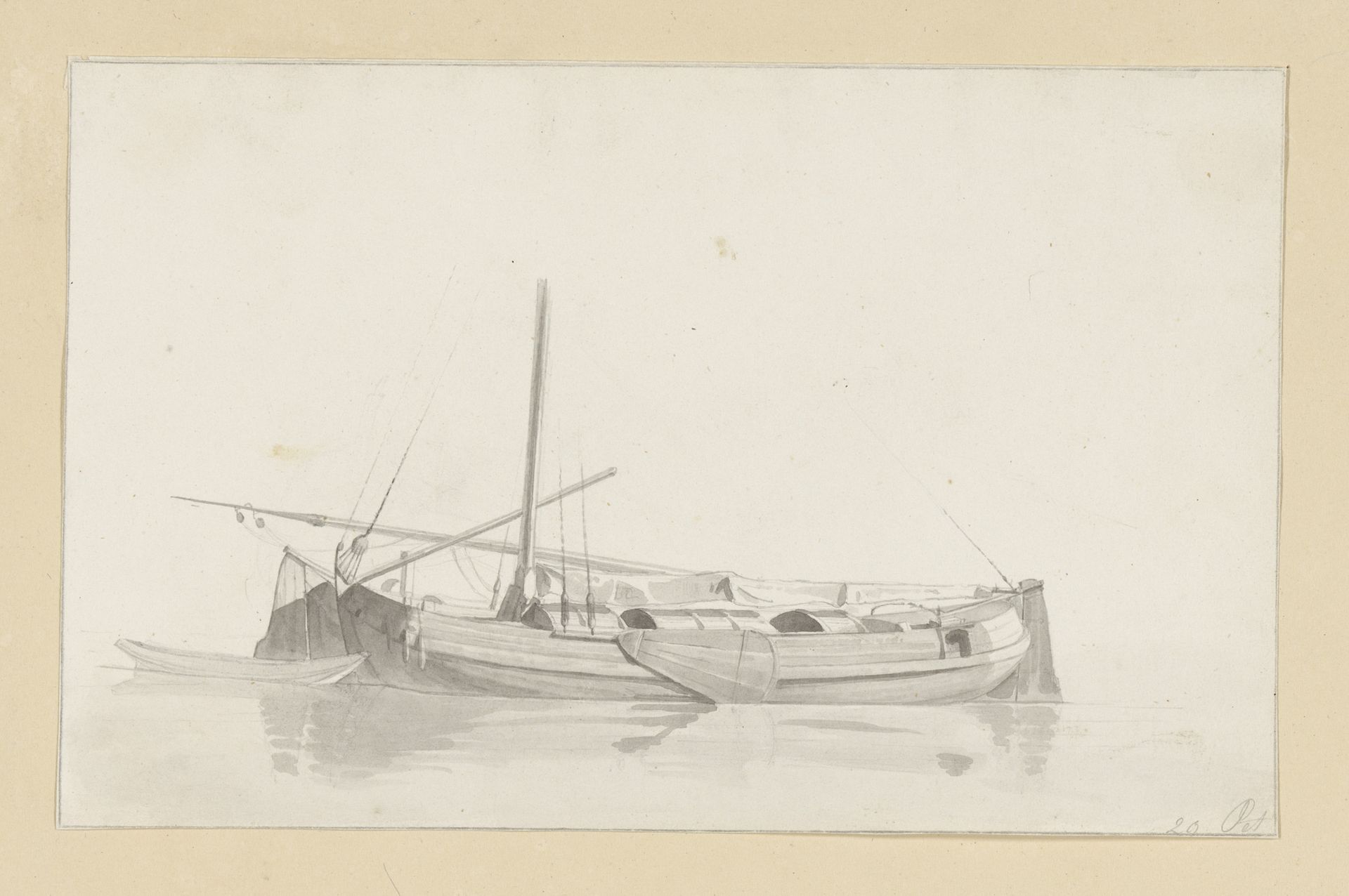 Enkele zeilschepen by Hendrik Abraham Klinkhamer
