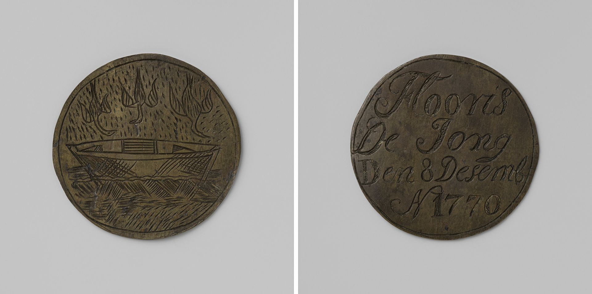 Vlotschuitvoerdersgilde van Amsterdam, gildepenning van Flooris de Jong by Anonymous