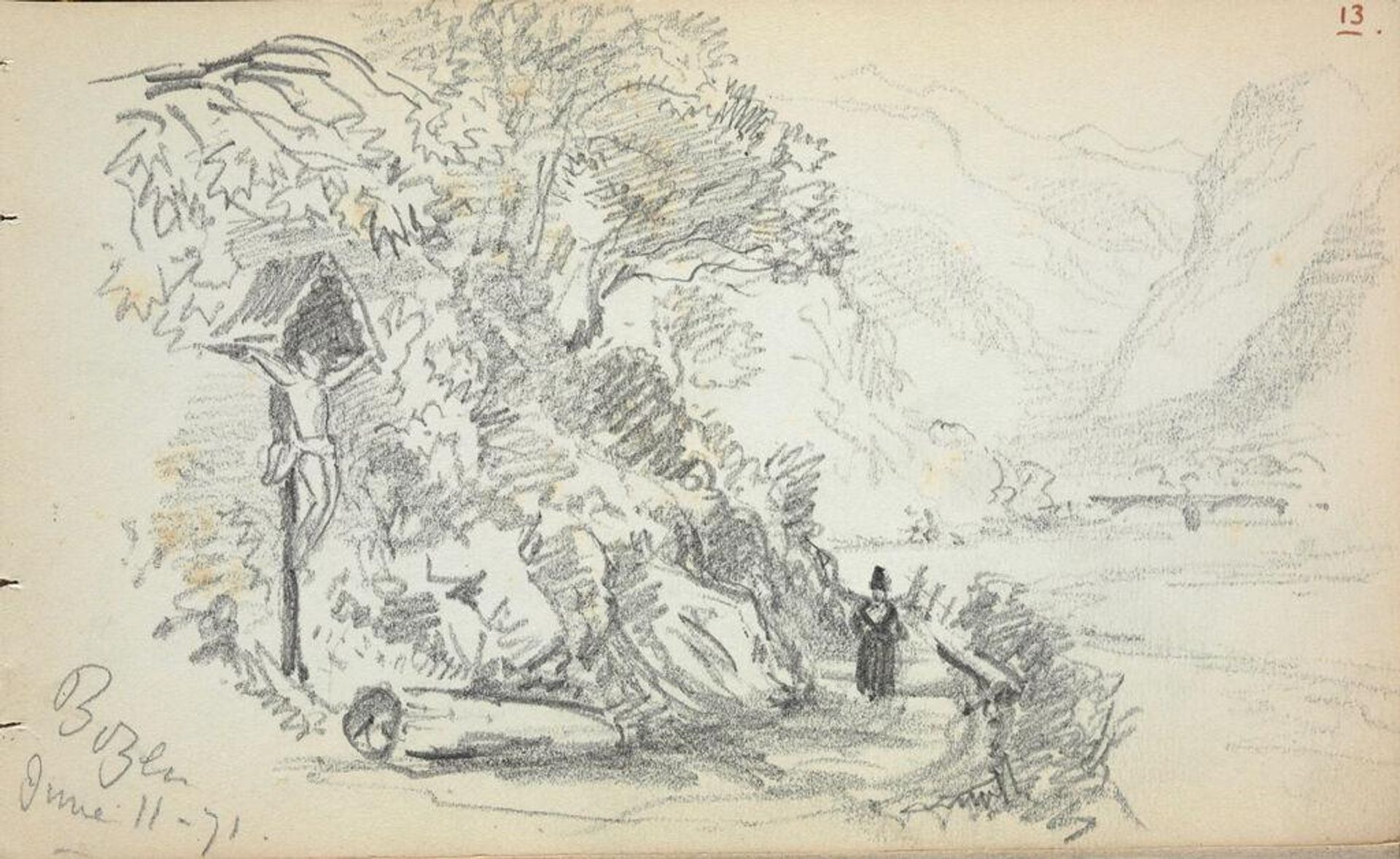 Mountain Landscape with Shrine by John Singer Sargent