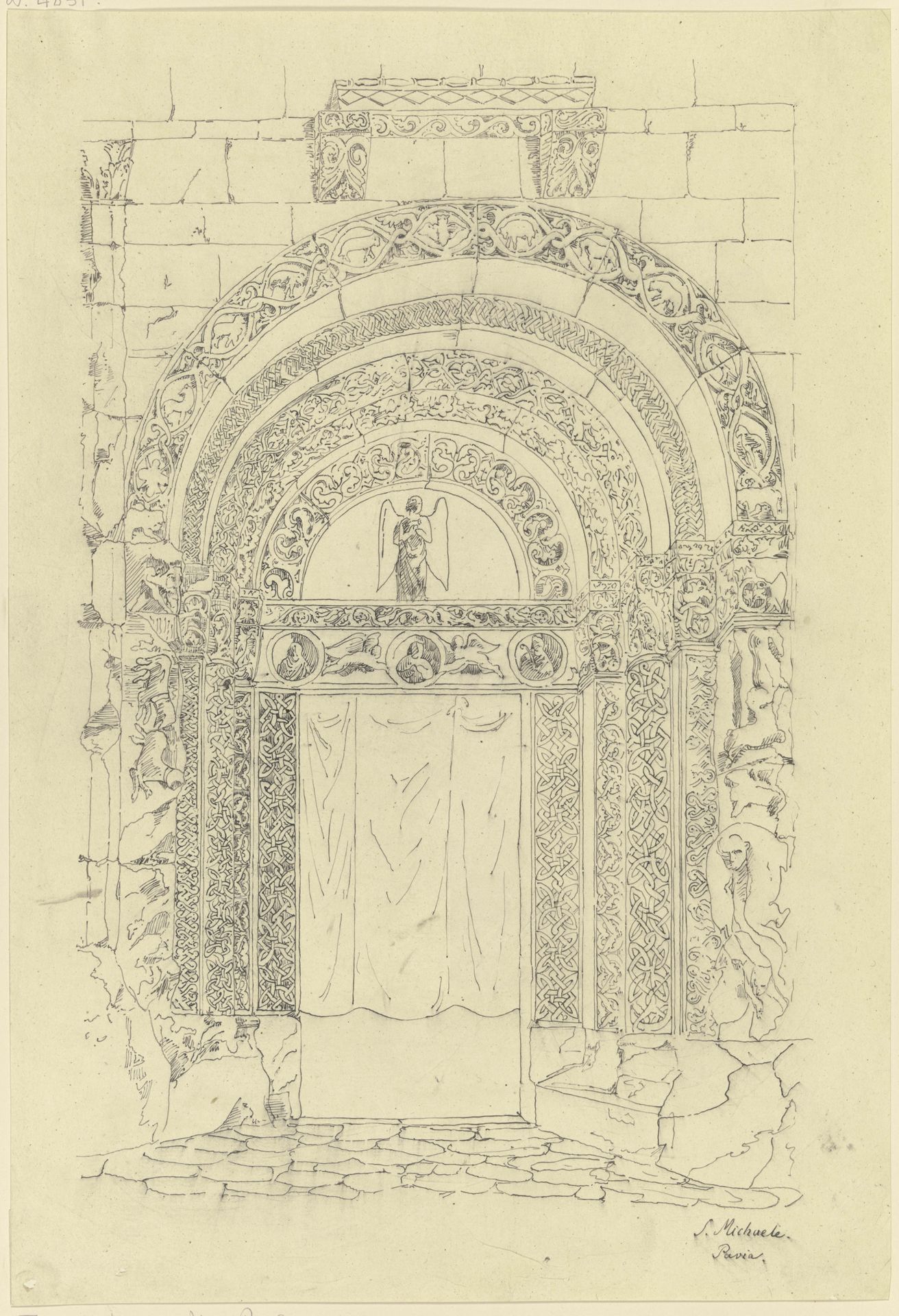 Portal von S. Michele in Pavia by Friedrich Maximilian Hessemer