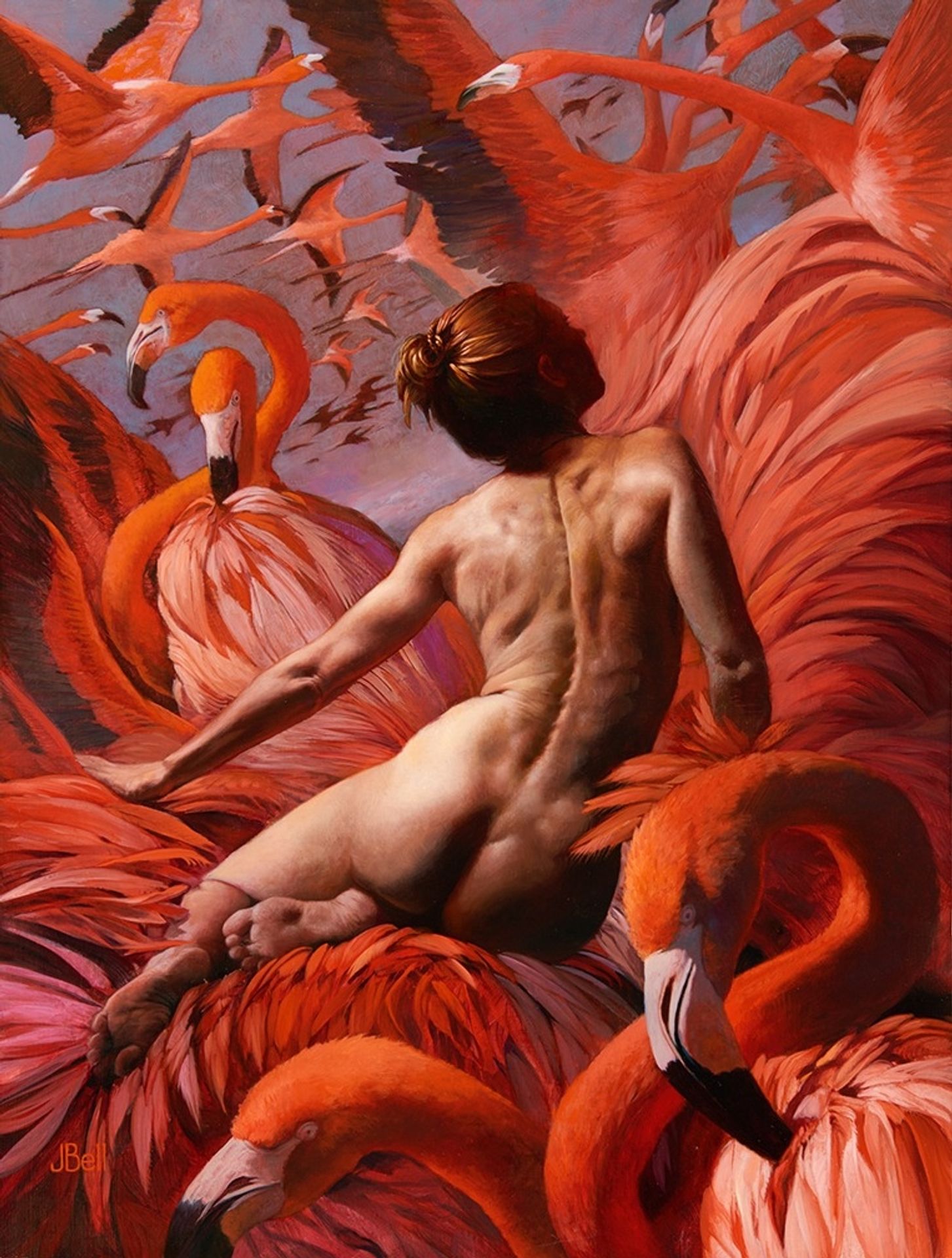 Flamingo Garden by Julie Bell