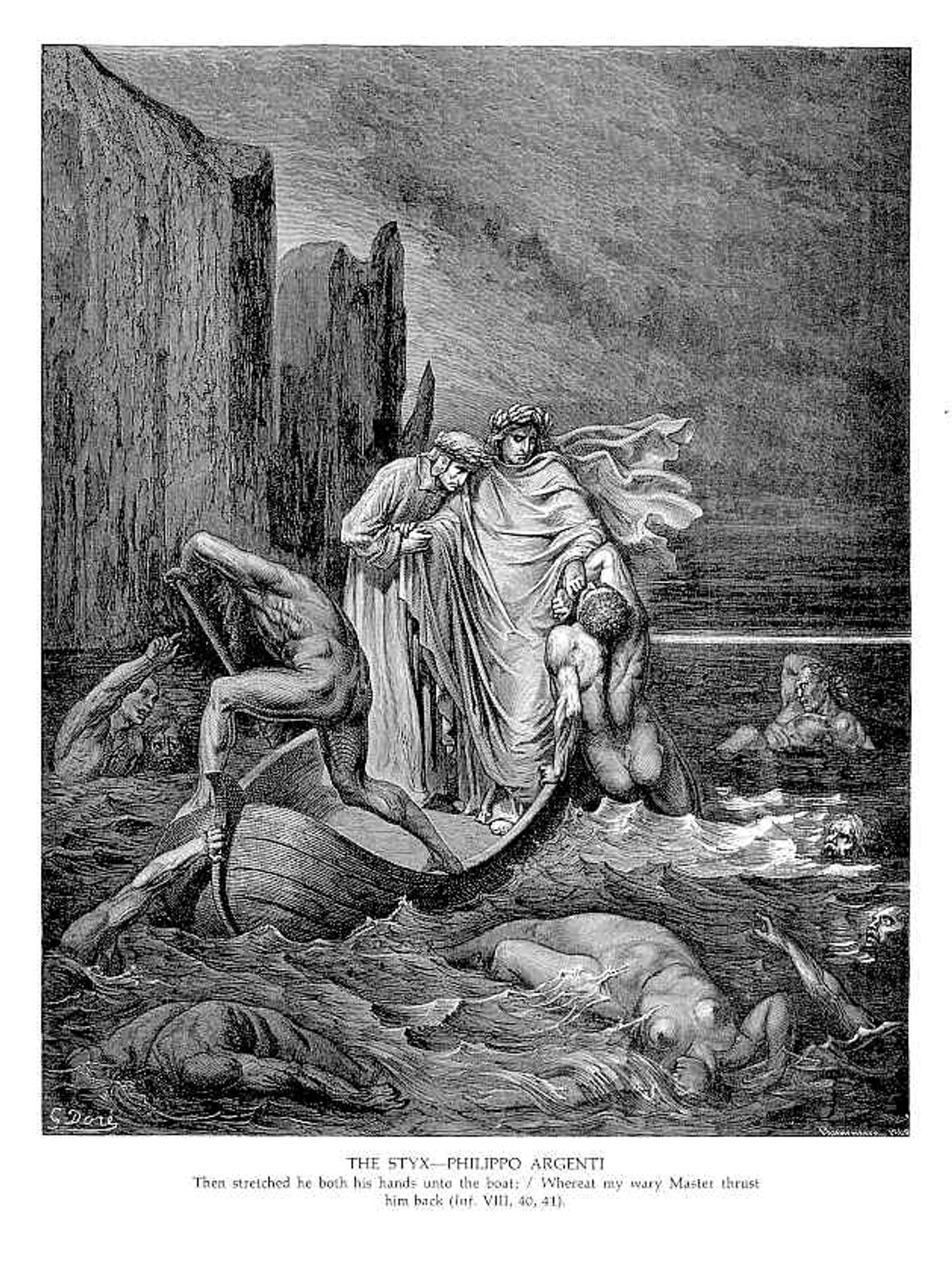 The Styx--Philippo Argenti by Gustave Dore
