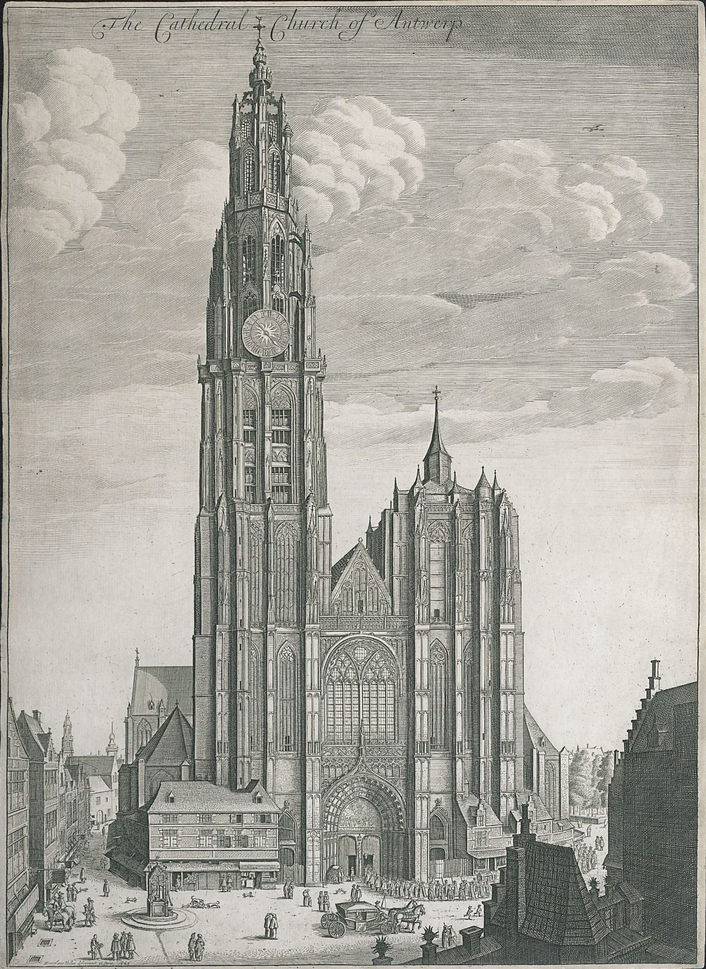 Cathedral of Our Lady of Antwerp by Wenceslaus Hollar