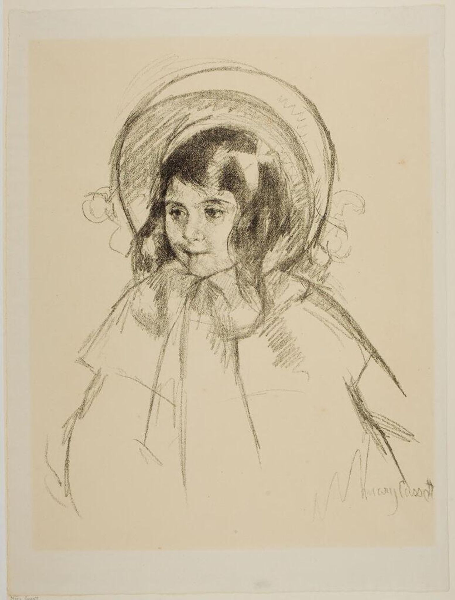 Sara Wearing Her Bonnet and Coat by Mary Cassatt