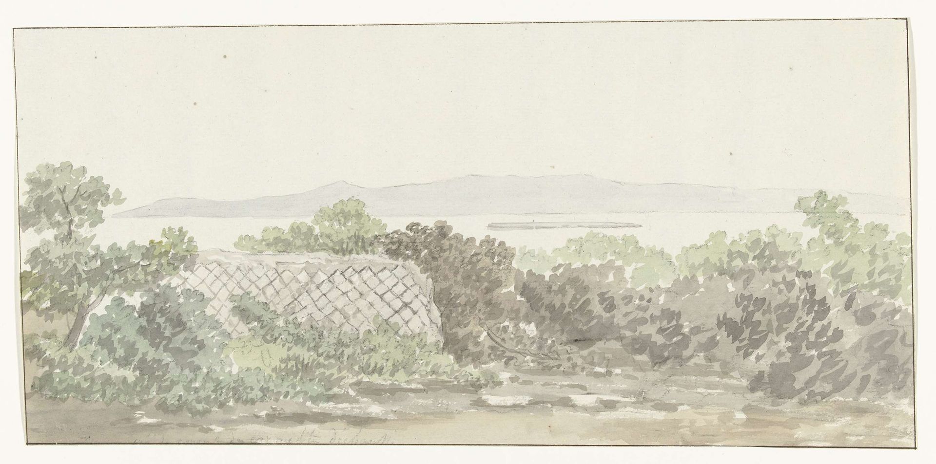 Gezicht op de ruïne van het theater in Brindisi by Louis Ducros
