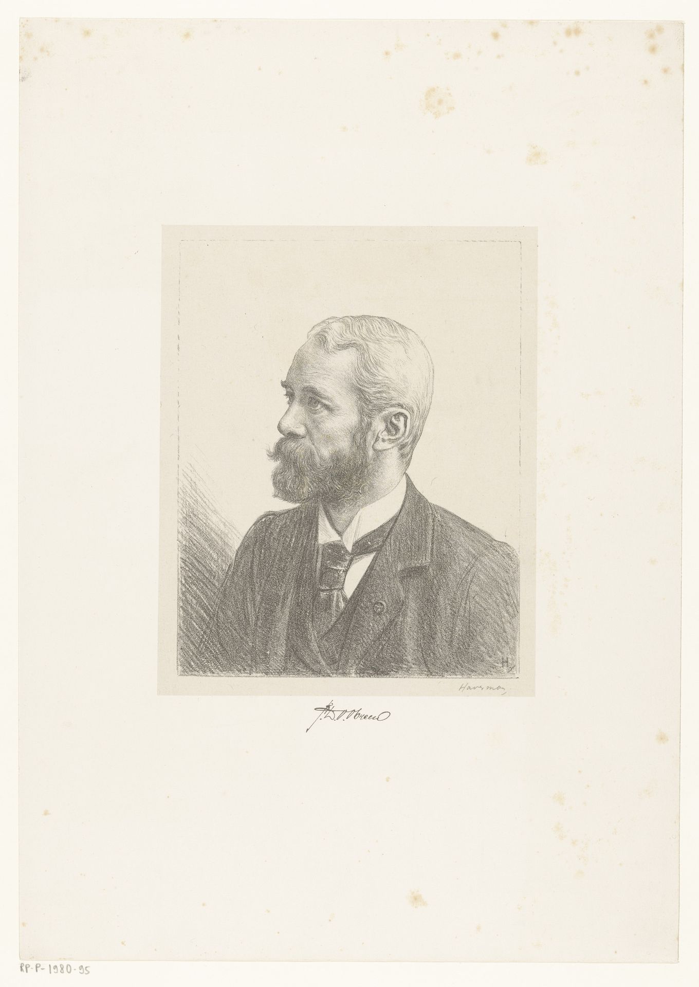 Portret van Frederik Daniël Otto Obreen by Hendrik Johannes Haverman