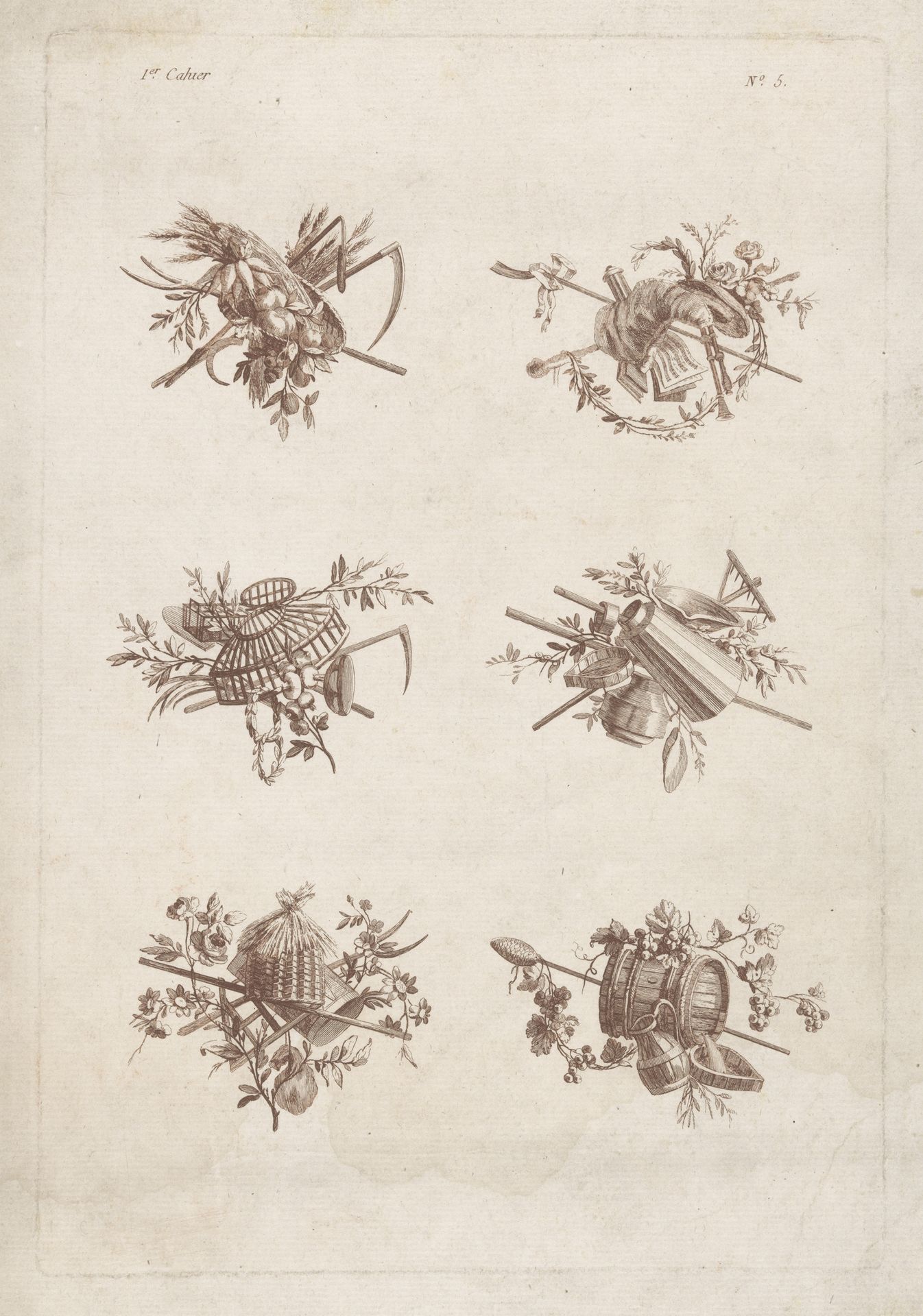 Trofeeën met agrarische attributen by Pierre Gabriel Berthault