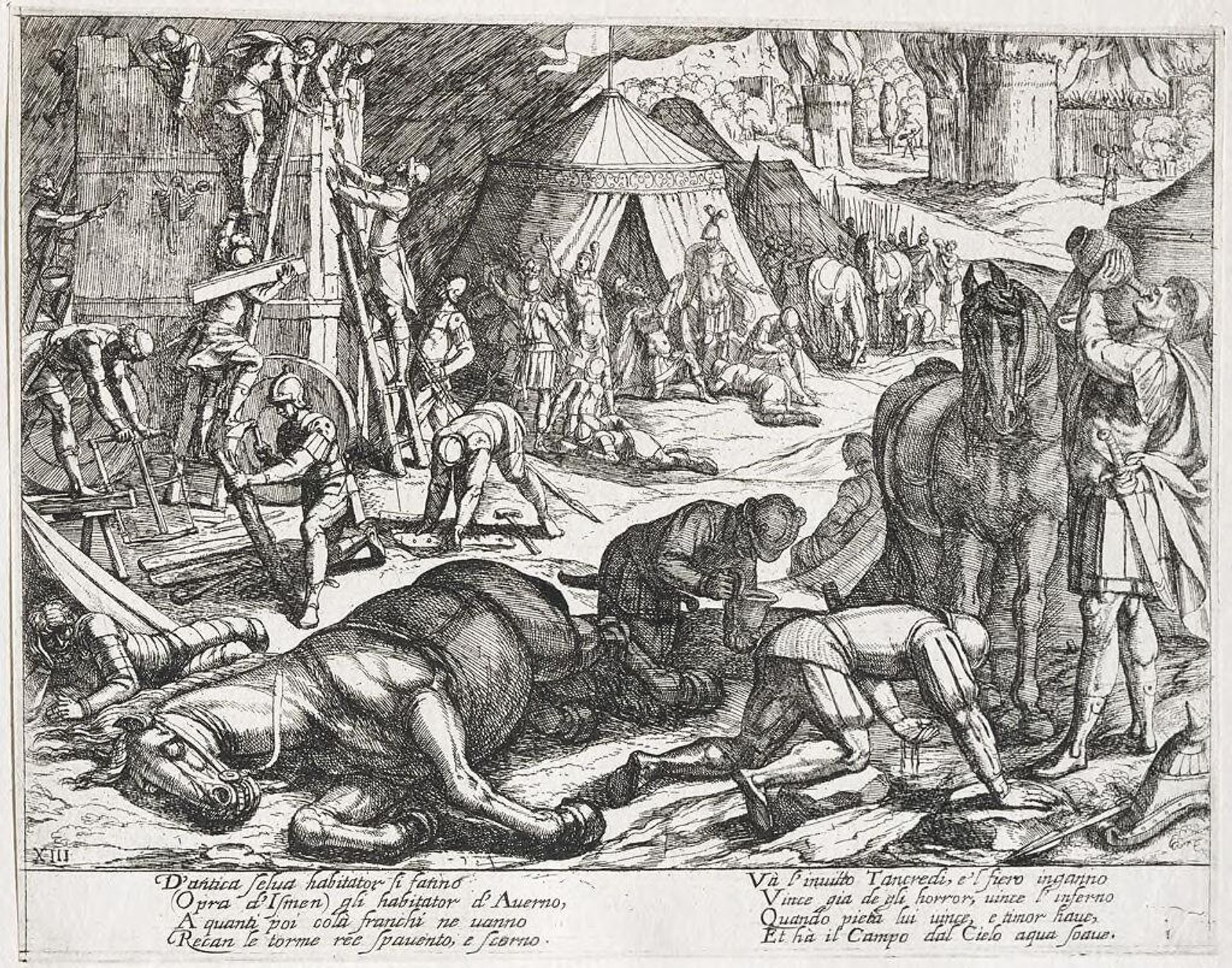 Illustration for Canto XIII by Antonio Tempesta