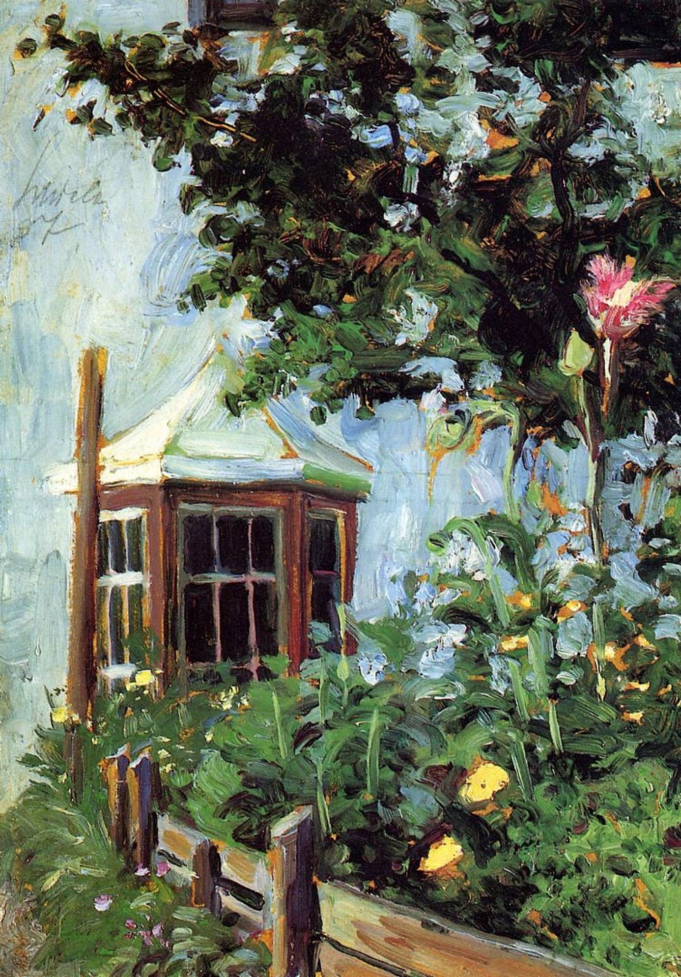 House with a Bay Window in the Garden by Egon Schiele
