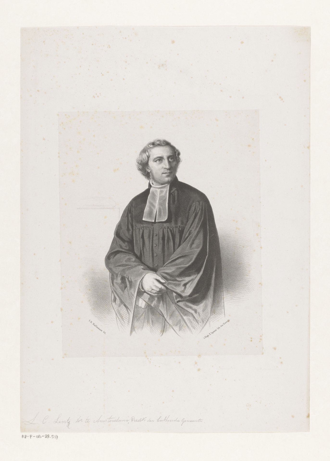 Portret van Ludwig Carl Lentz by Johan Hendrik Hoffmeister