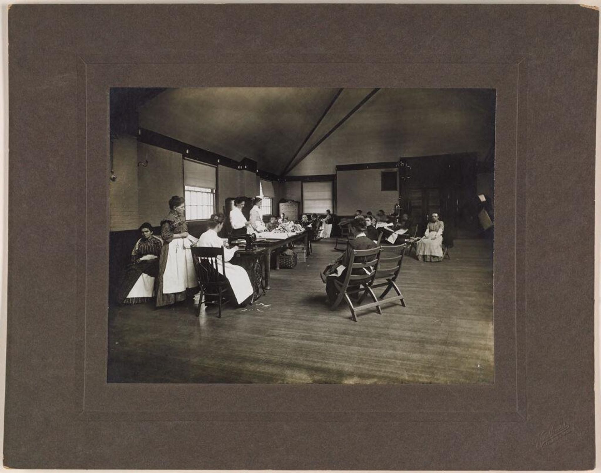 Defectives, Epileptics: United States. Massachusetts. Palmer. State Hospital for Epileptics: K.B. sewing room. 1907. by Woodhead Studio