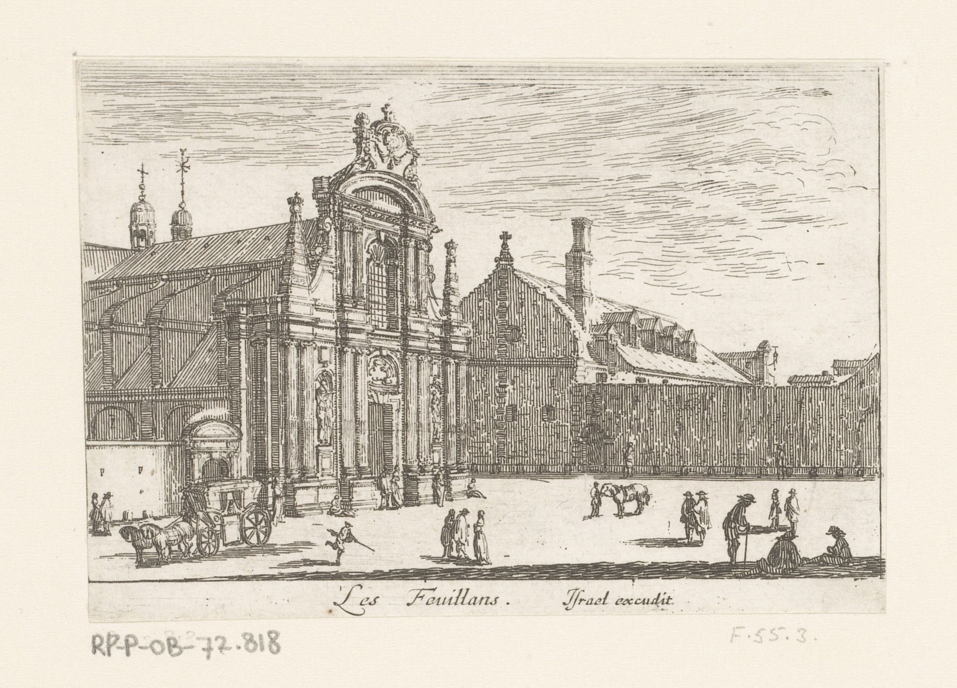 Gezicht op de kerk van Saint-Bernard by Israel Silvestre