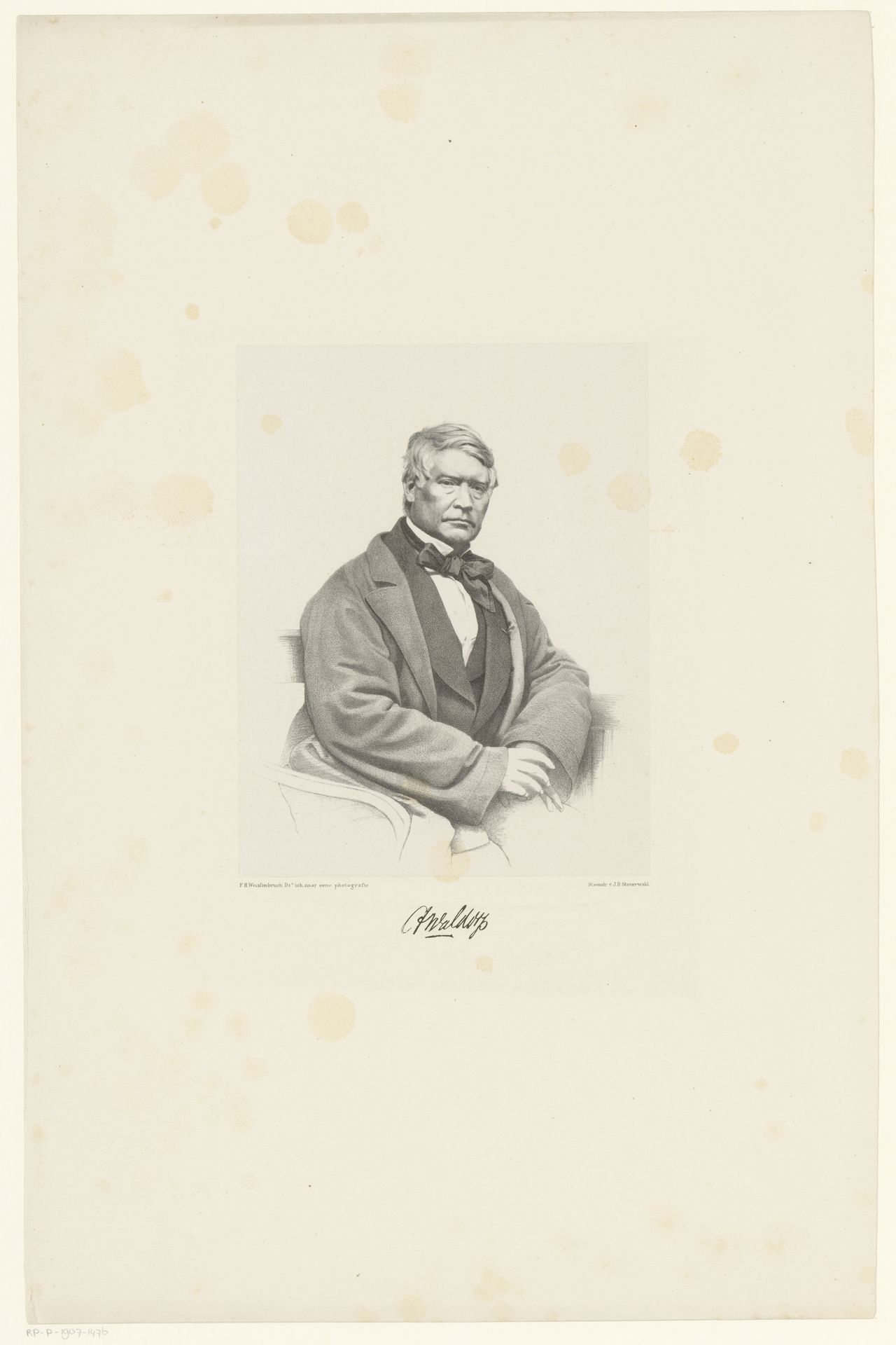Portret van Antonie Waldorp by Frederik Hendrik Weissenbruch