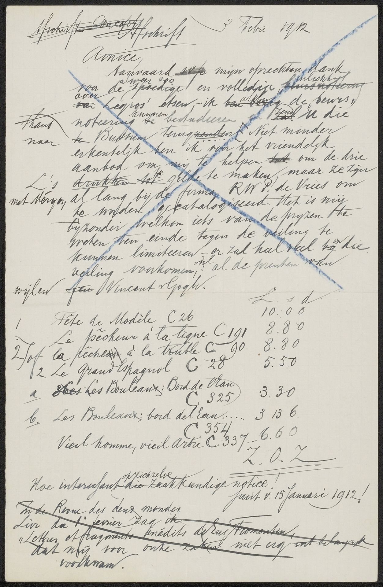 Brief aan anoniem by August Allebé