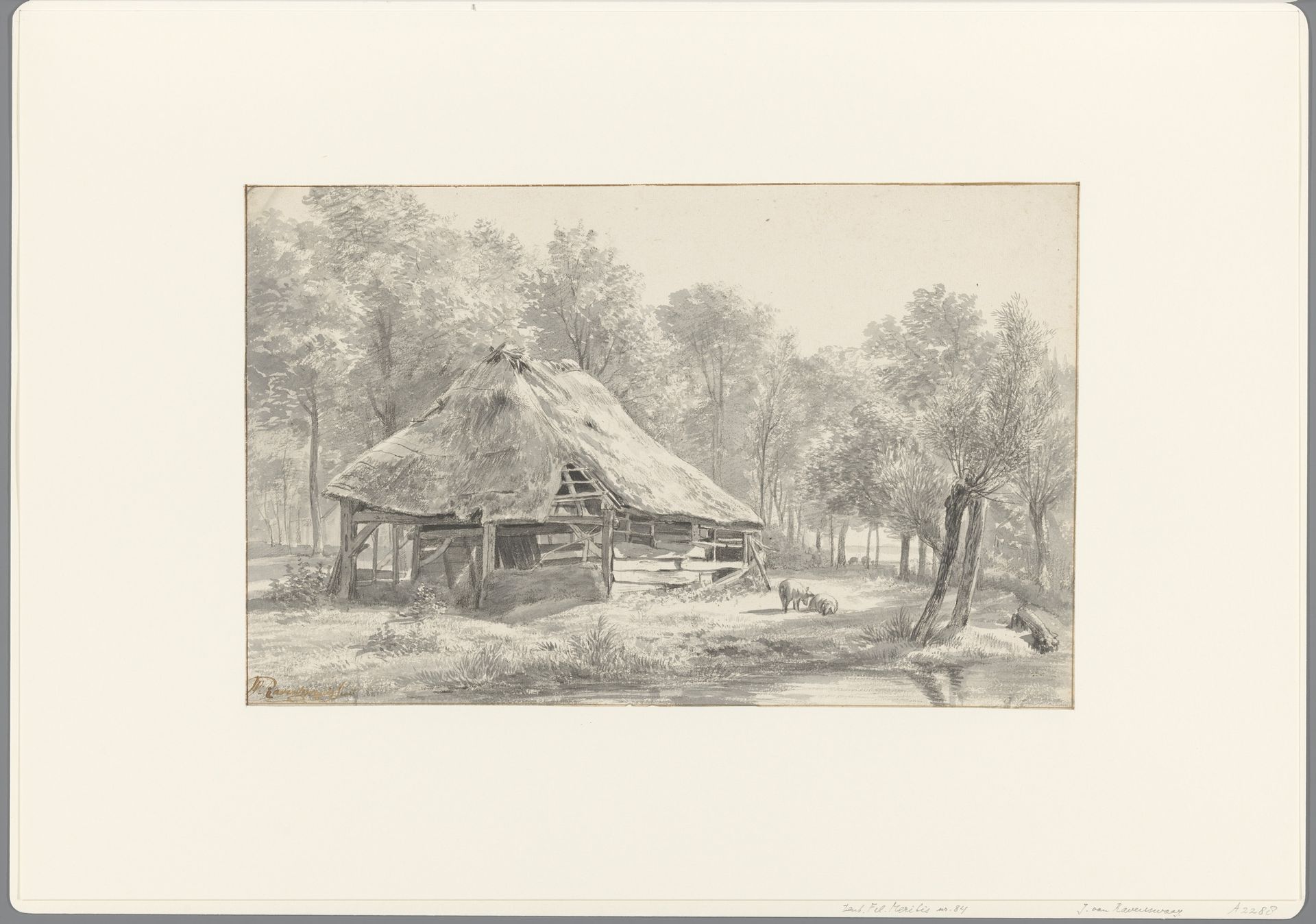 Vervallen boerenschuur by Jan van Ravenswaay