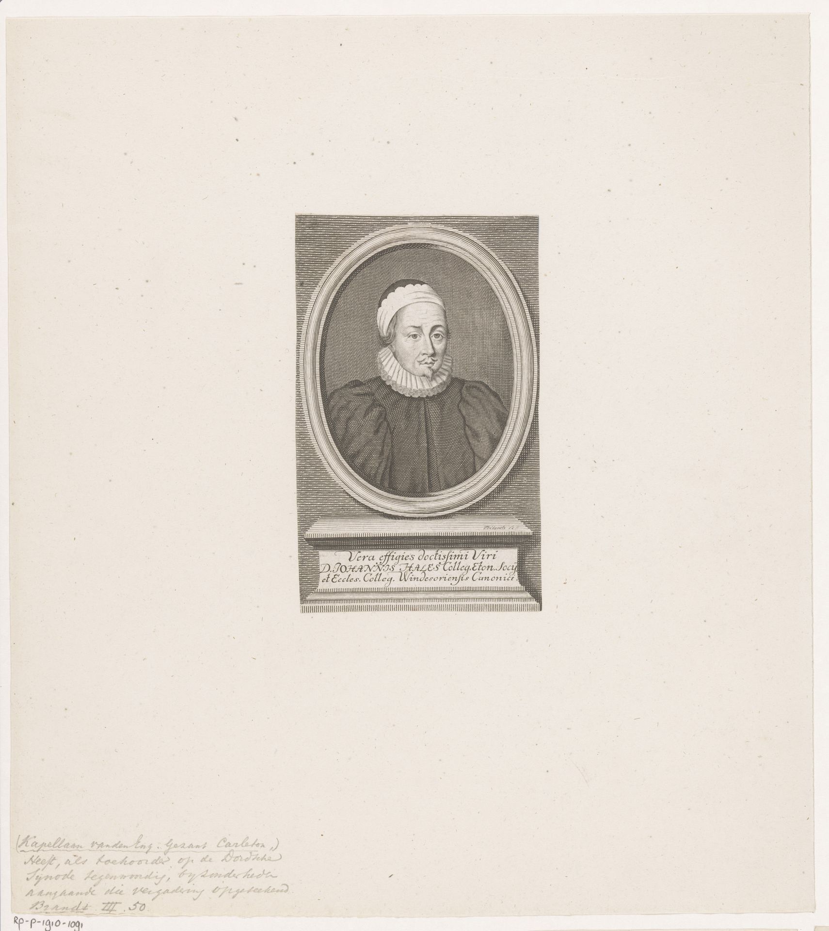 Portret van John Hales by Christian Fritzsch