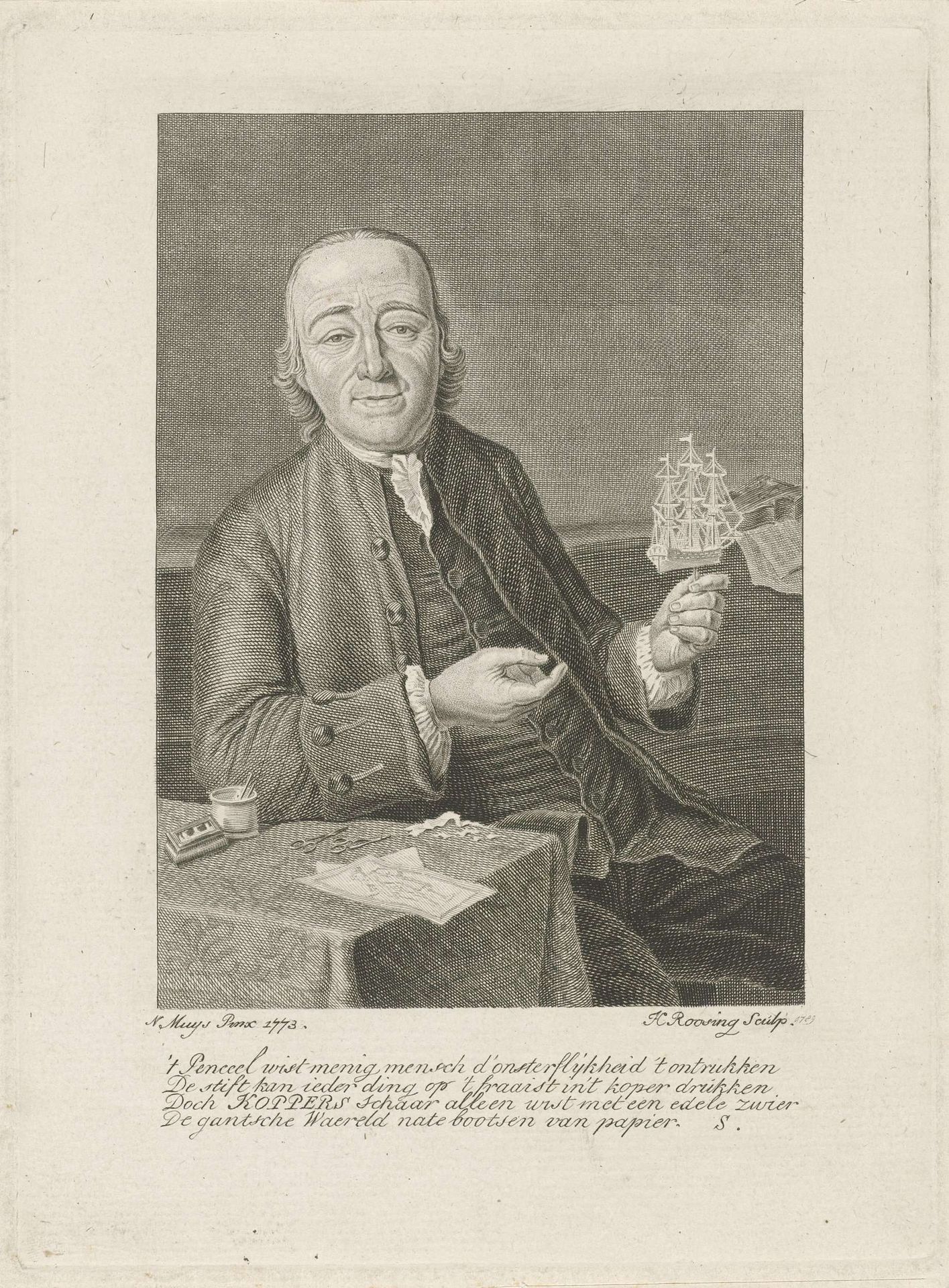 Portret van Jan Kopper by Hendrik Roosing