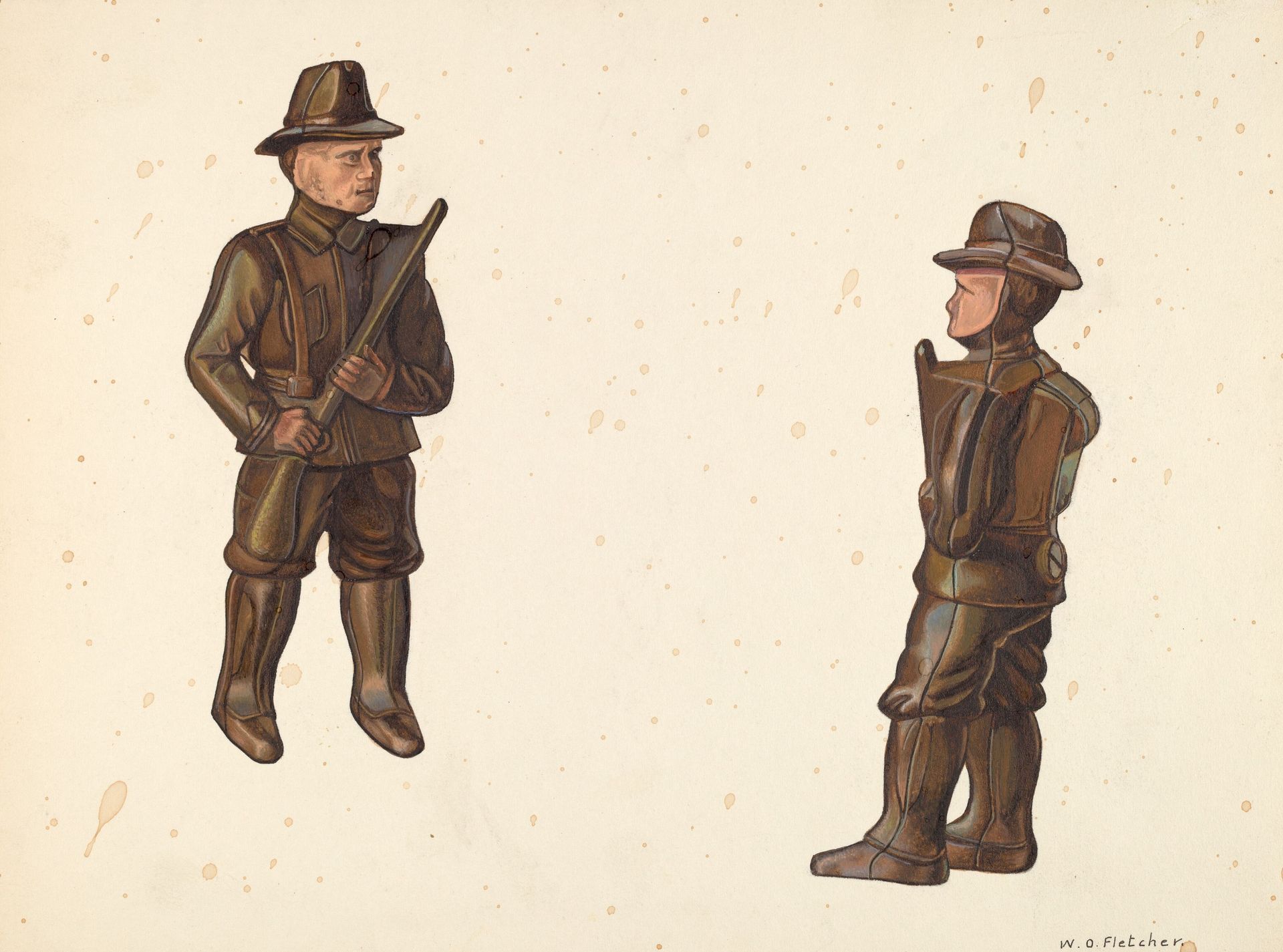Soldier in Khaki Coin Bank by William O. Fletcher