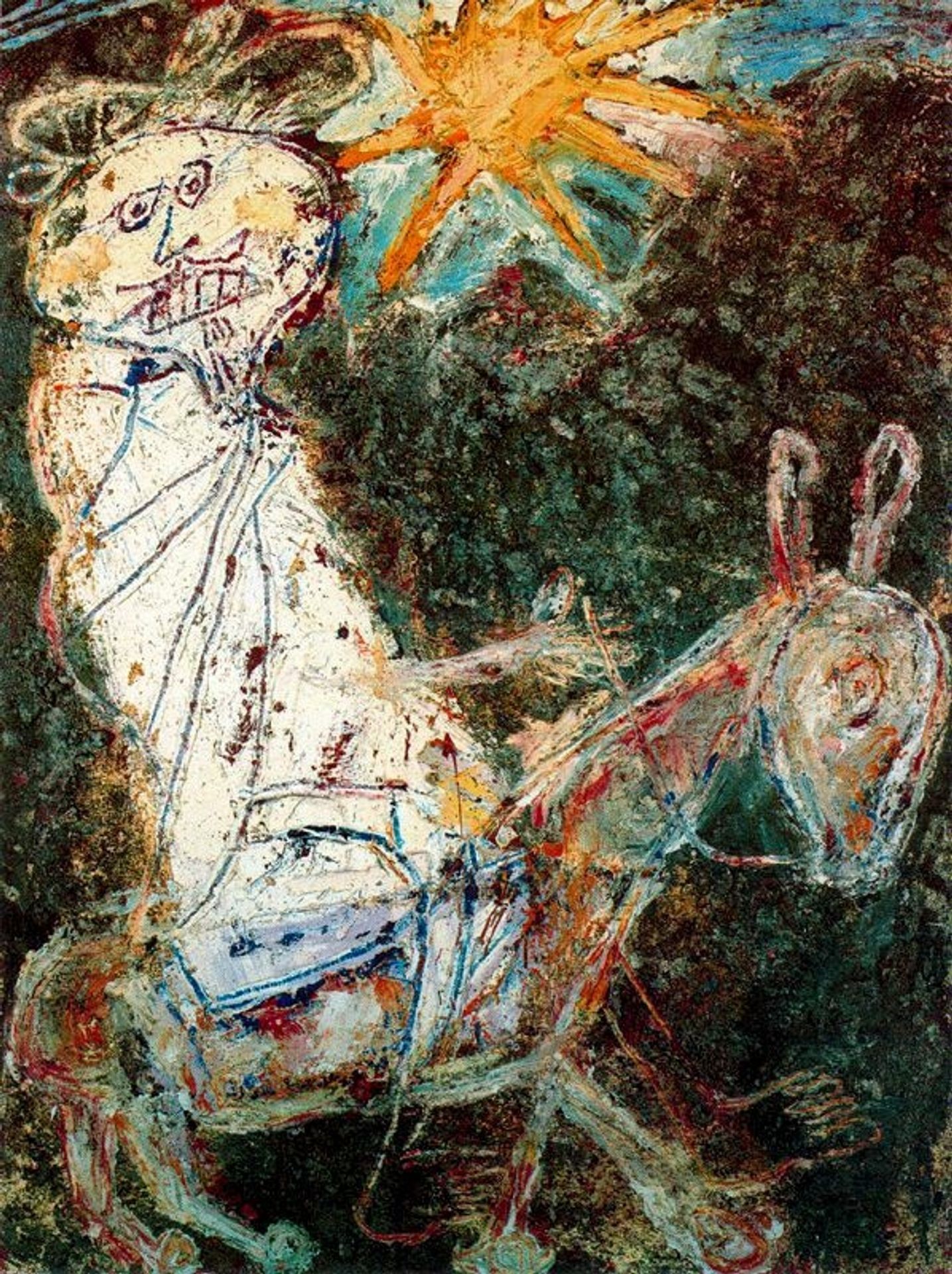 Bedouin on a donkey by Jean Dubuffet