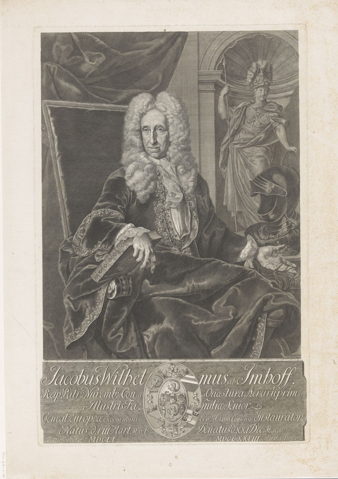 Portret van Jacobus Wilhelmus Imhof by Johann Wilhelm Windter