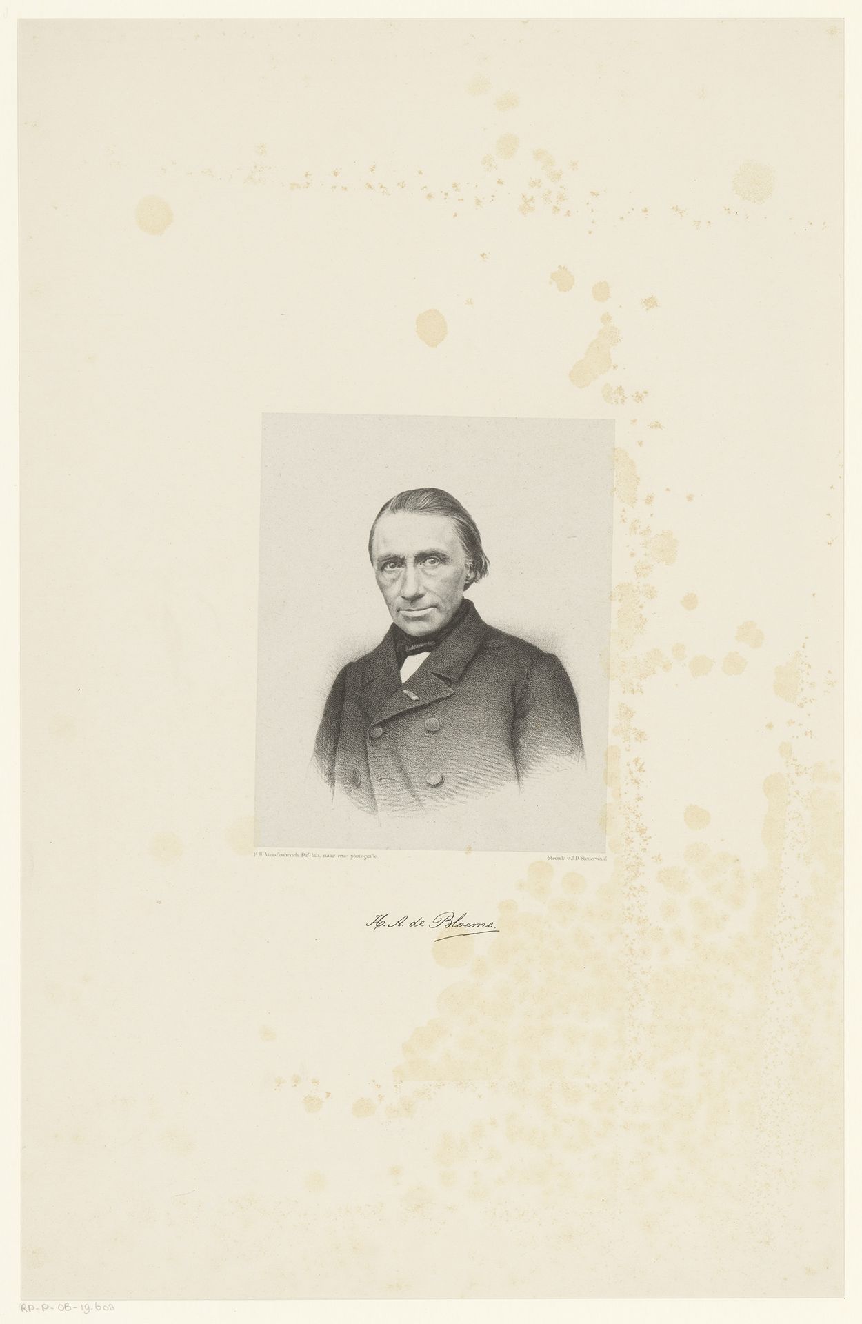 Portret van Herman Antonie de Bloeme by Frederik Hendrik Weissenbruch