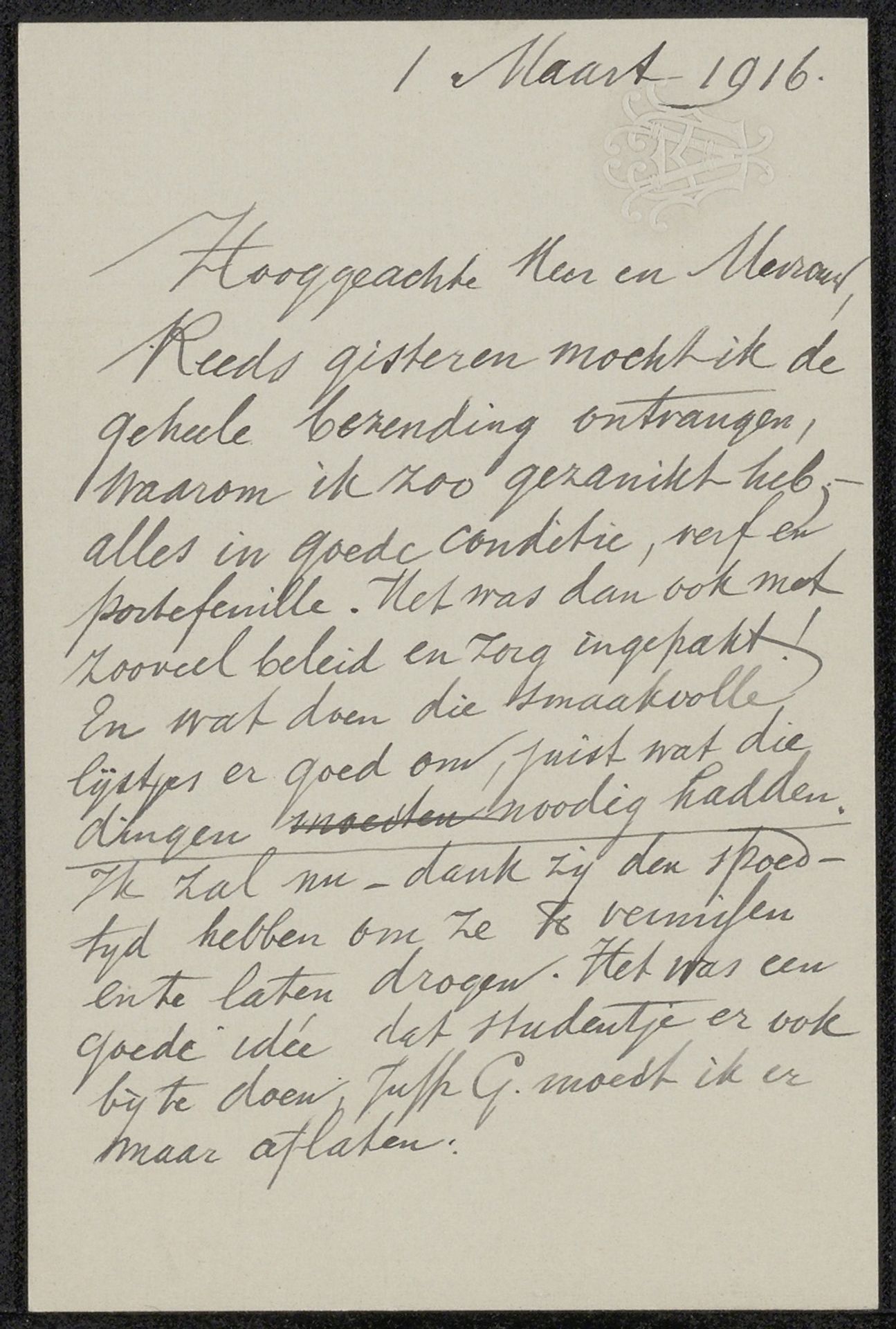 Brief aan Max Wilhelm Carl Weber en Anne Antoinette Weber-Van Bosse by August Allebé