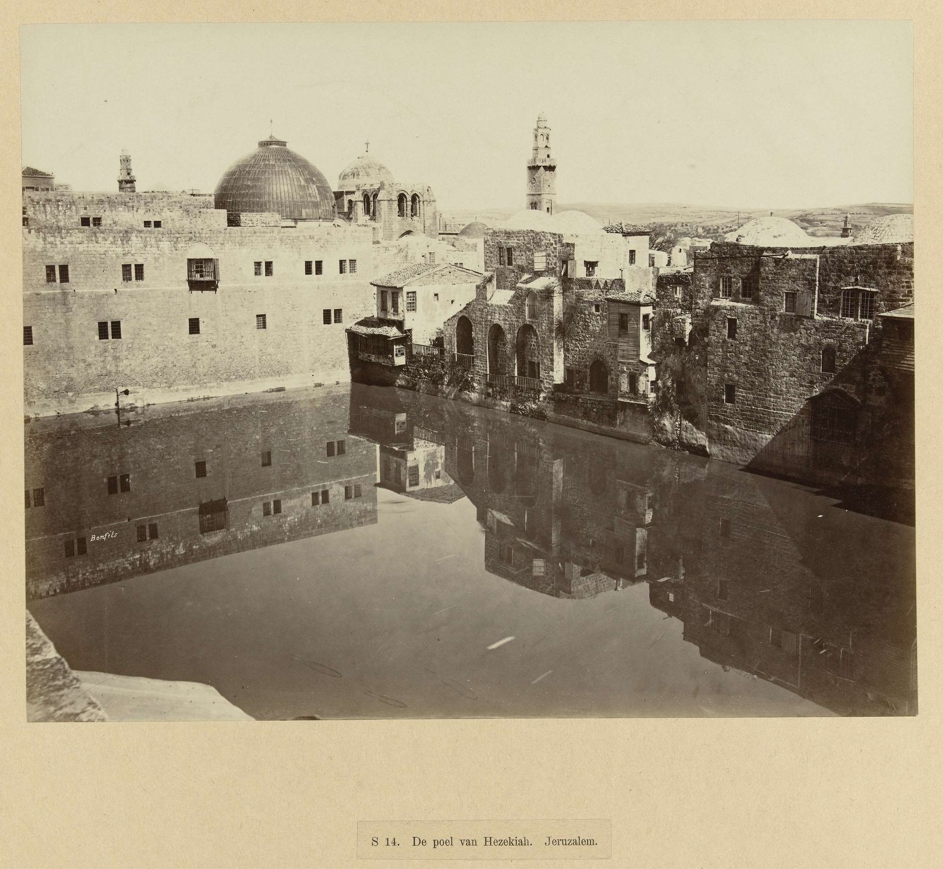 Reservoir van Hizkia, Jeruzalem by Félix Bonfils