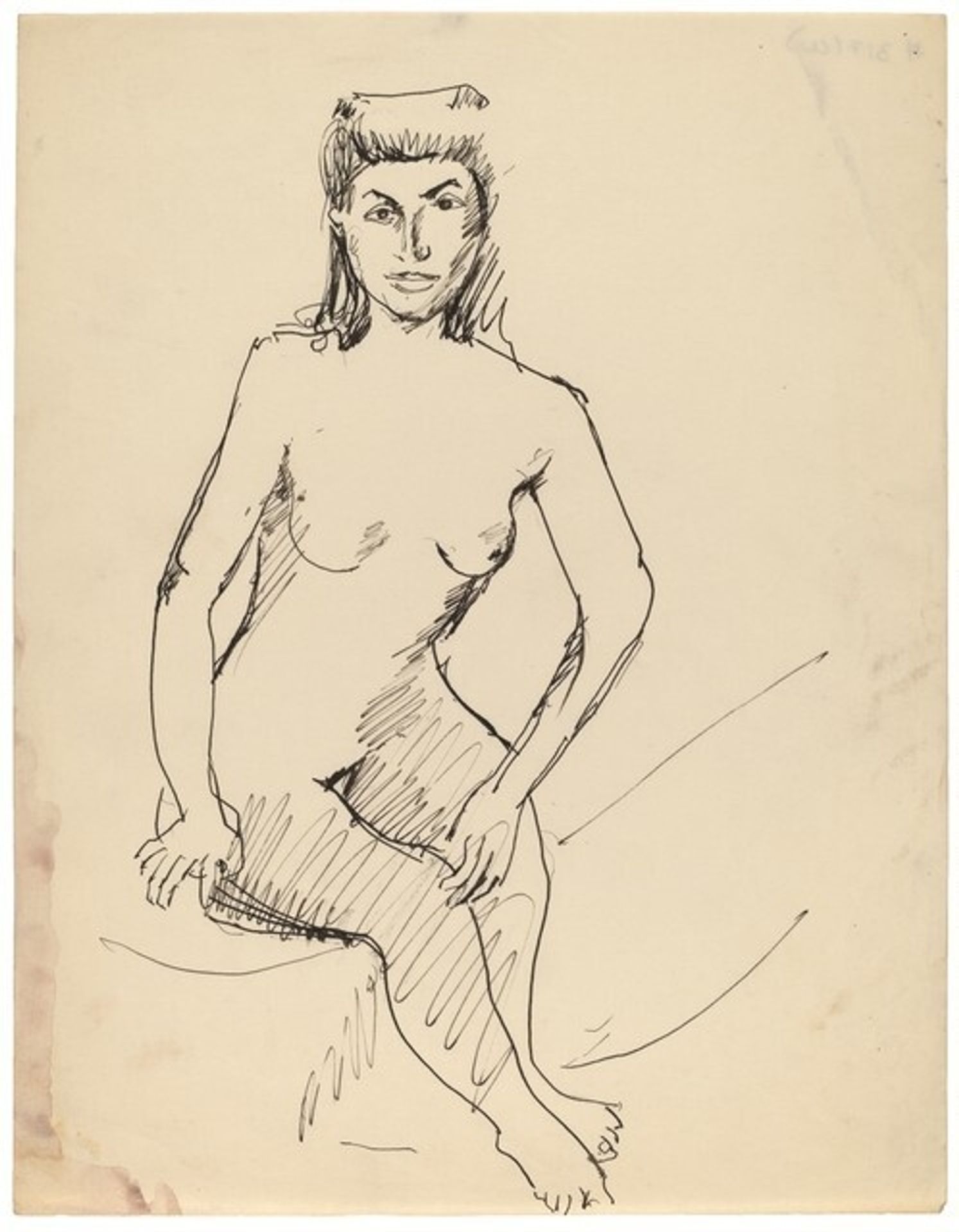 Seated Female Nude Facing Front, Left Hand Touching Right Knee by Mark Rothko