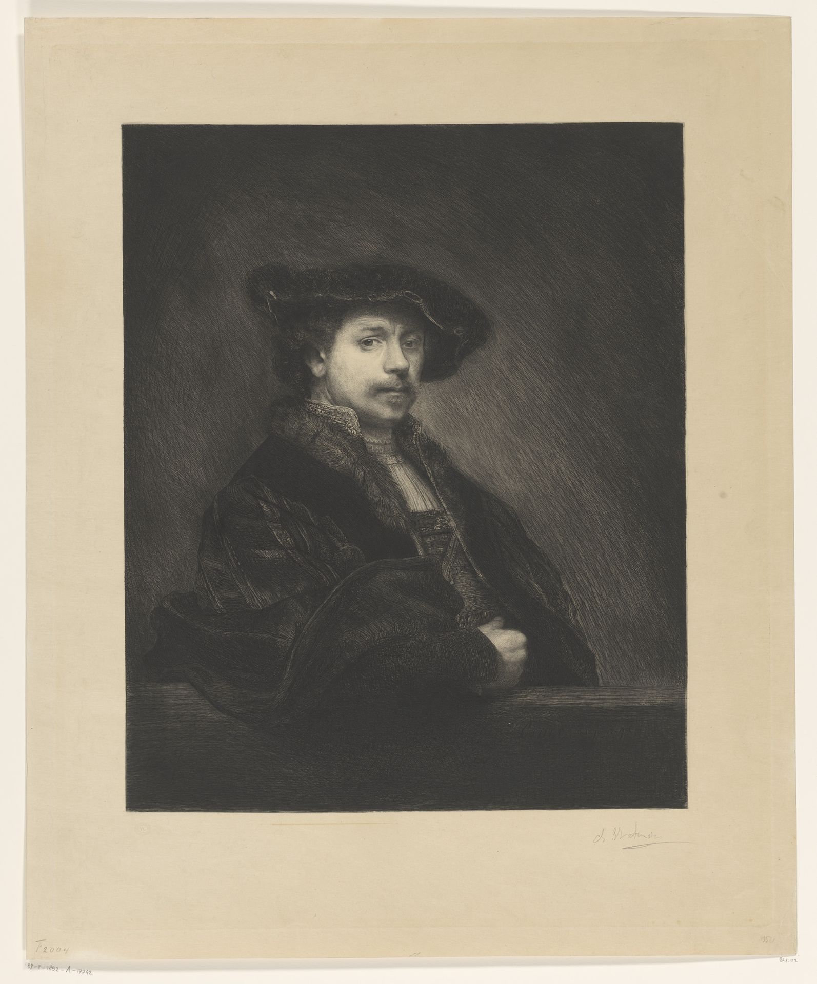 Portret van Rembrandt van Rijn by Charles Albert Waltner