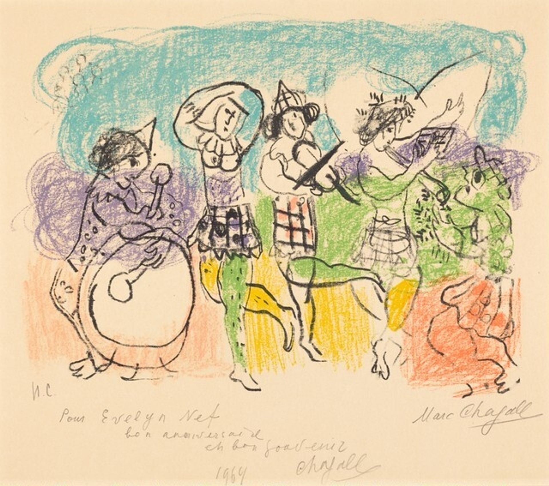 The Little Harlequins, Paris by Marc Chagall